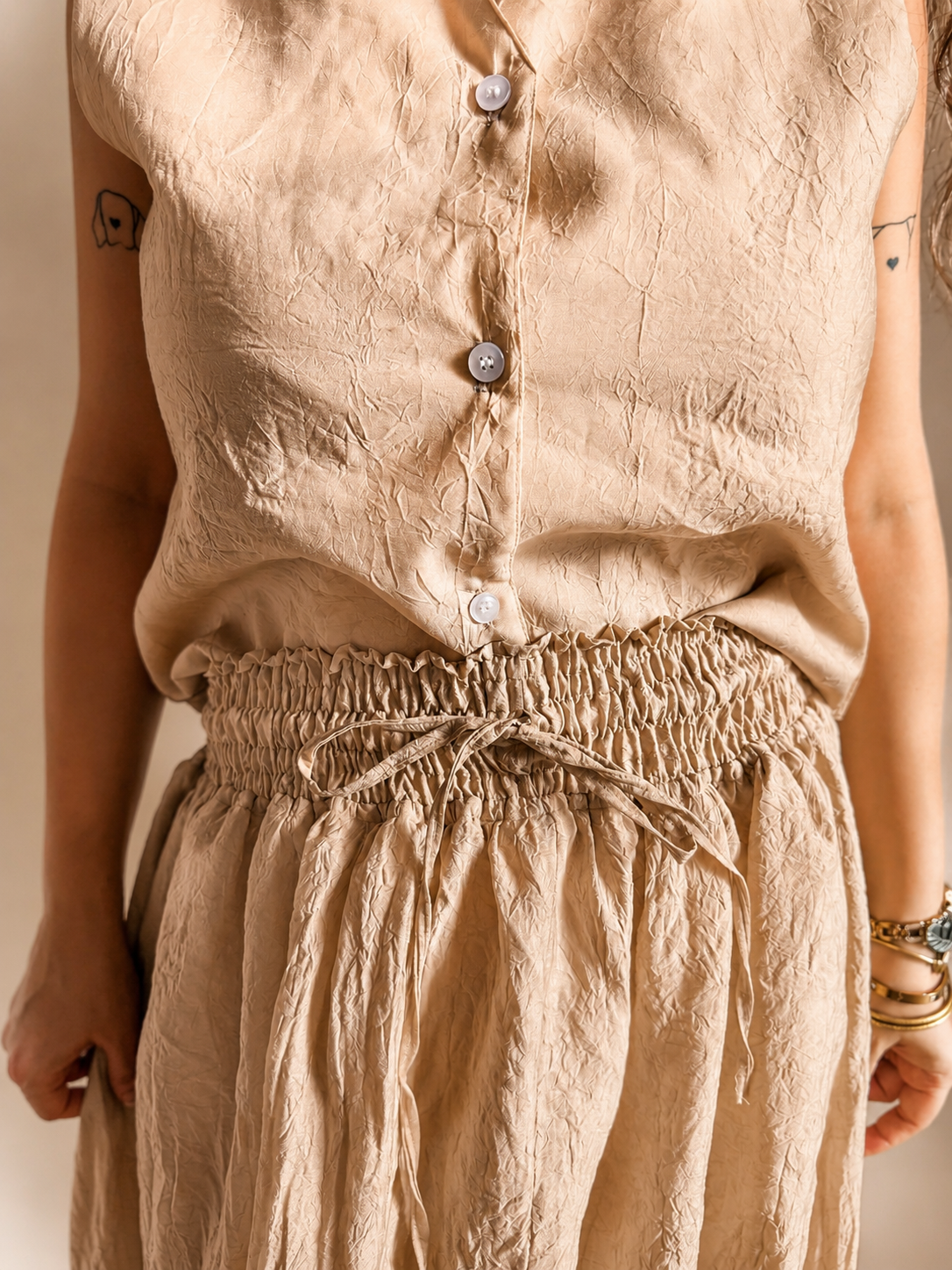 Beige Skirt Co-ord Twinning Set
