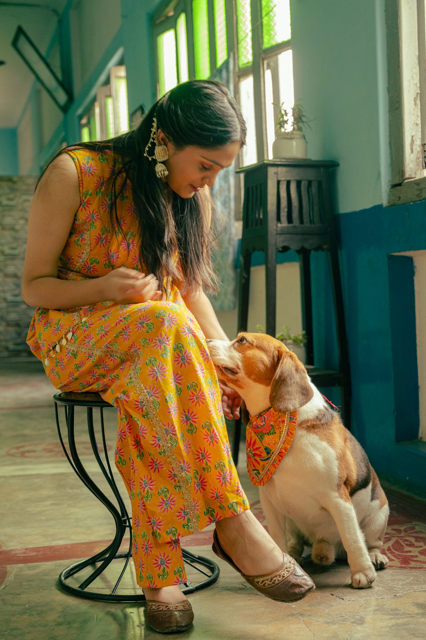 Yellow Ruffle Bandana