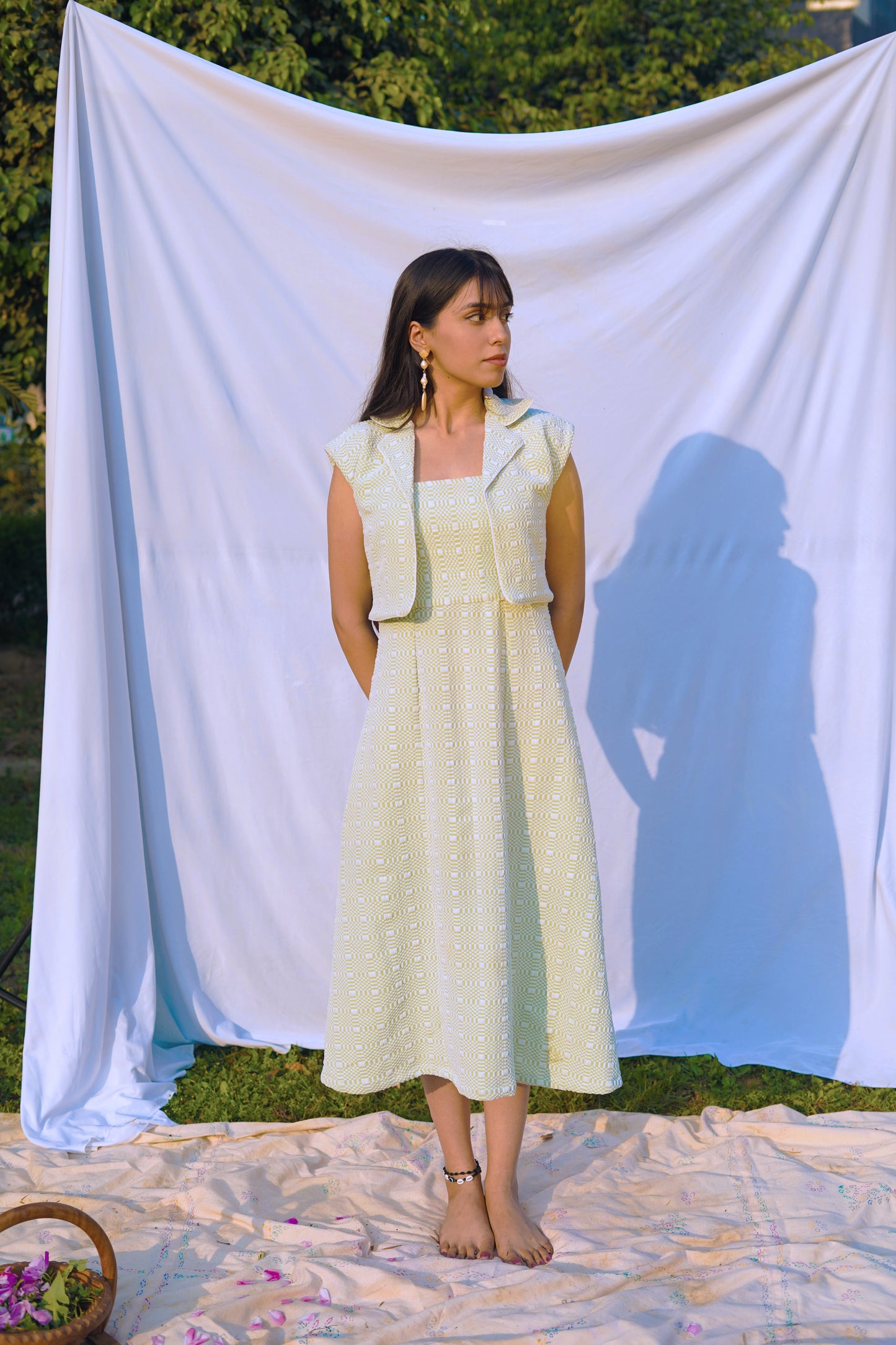 Green Textured Twinning set