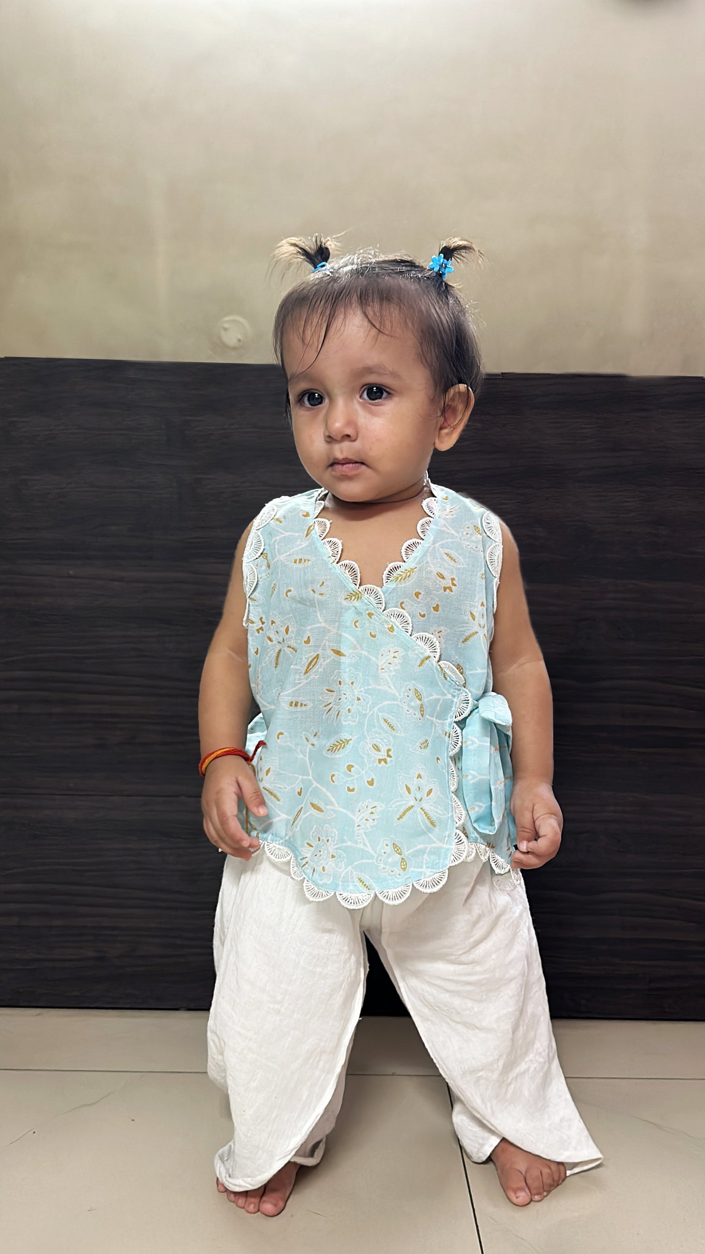 Blue Angrakha Kurta Twinning set