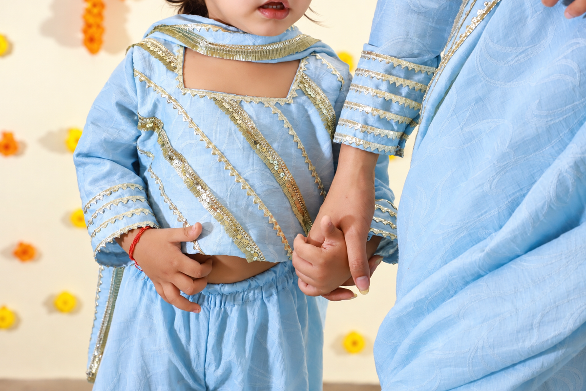 Blue Sharara set