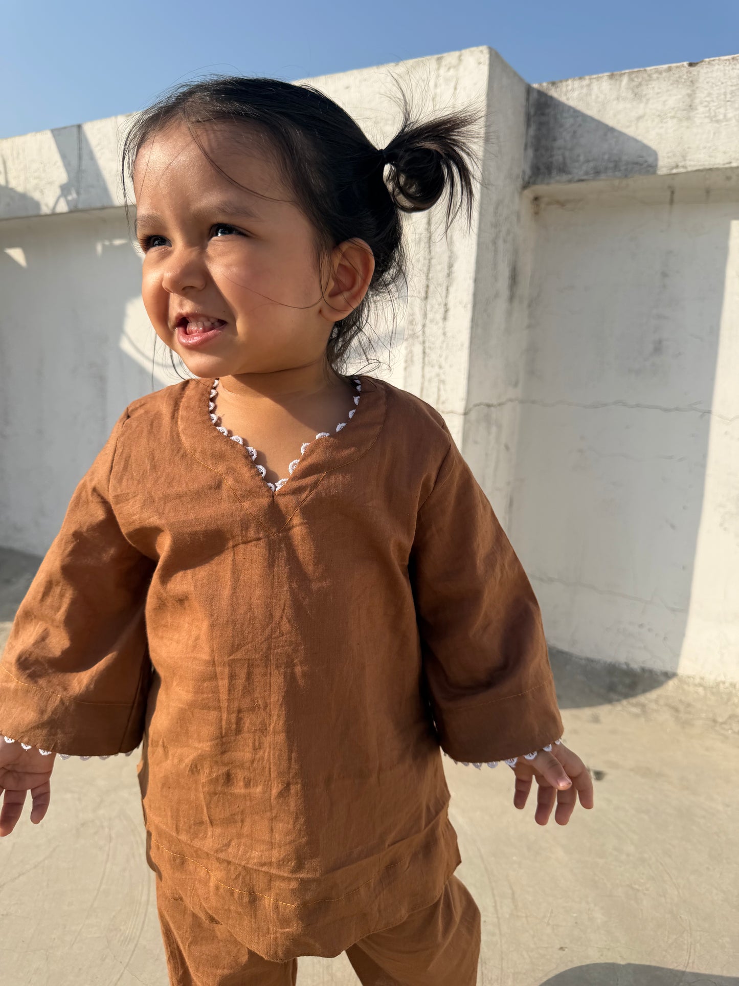 Brown Kurta Twinning Set
