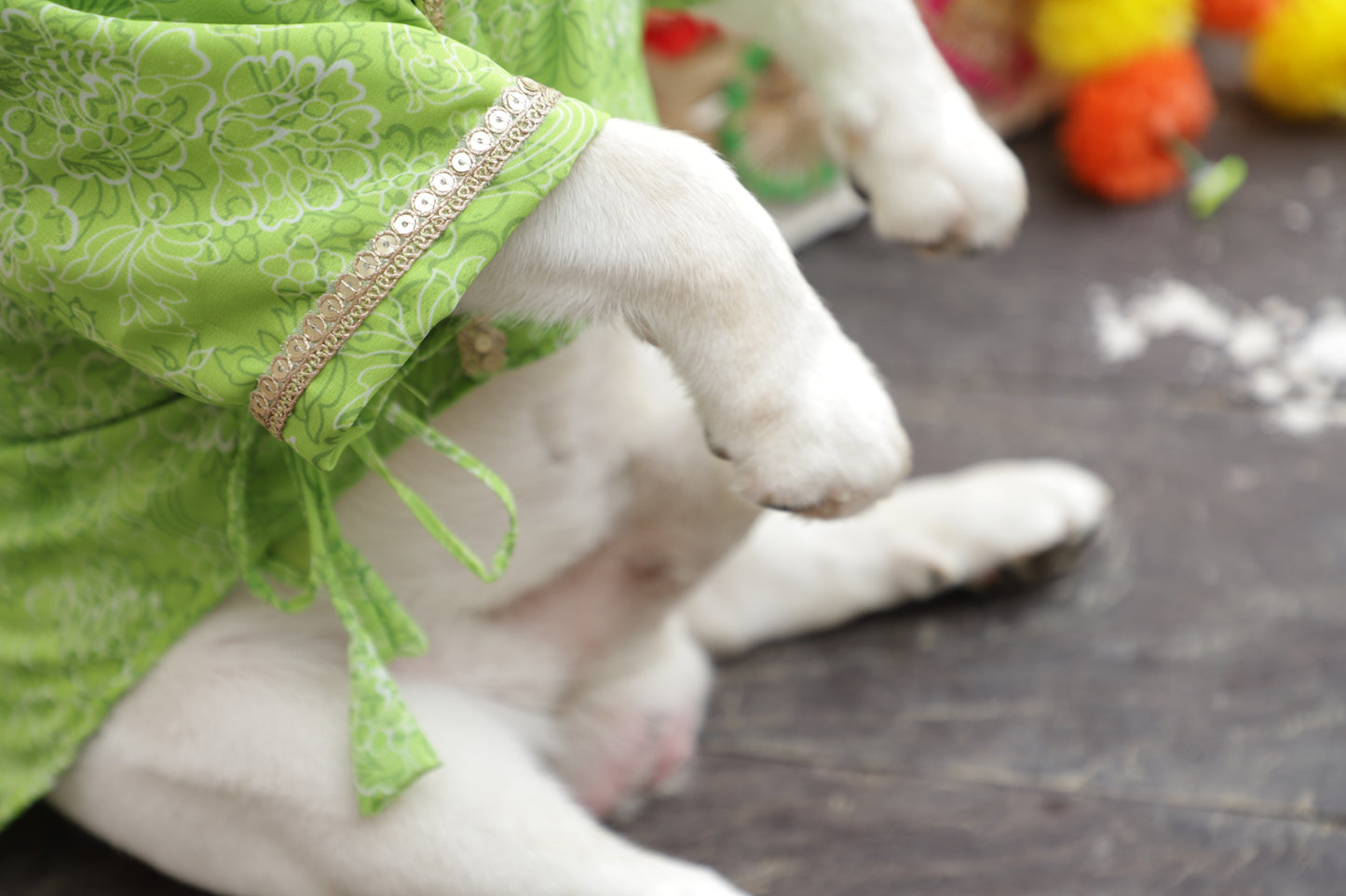 Green Floral Angrakha