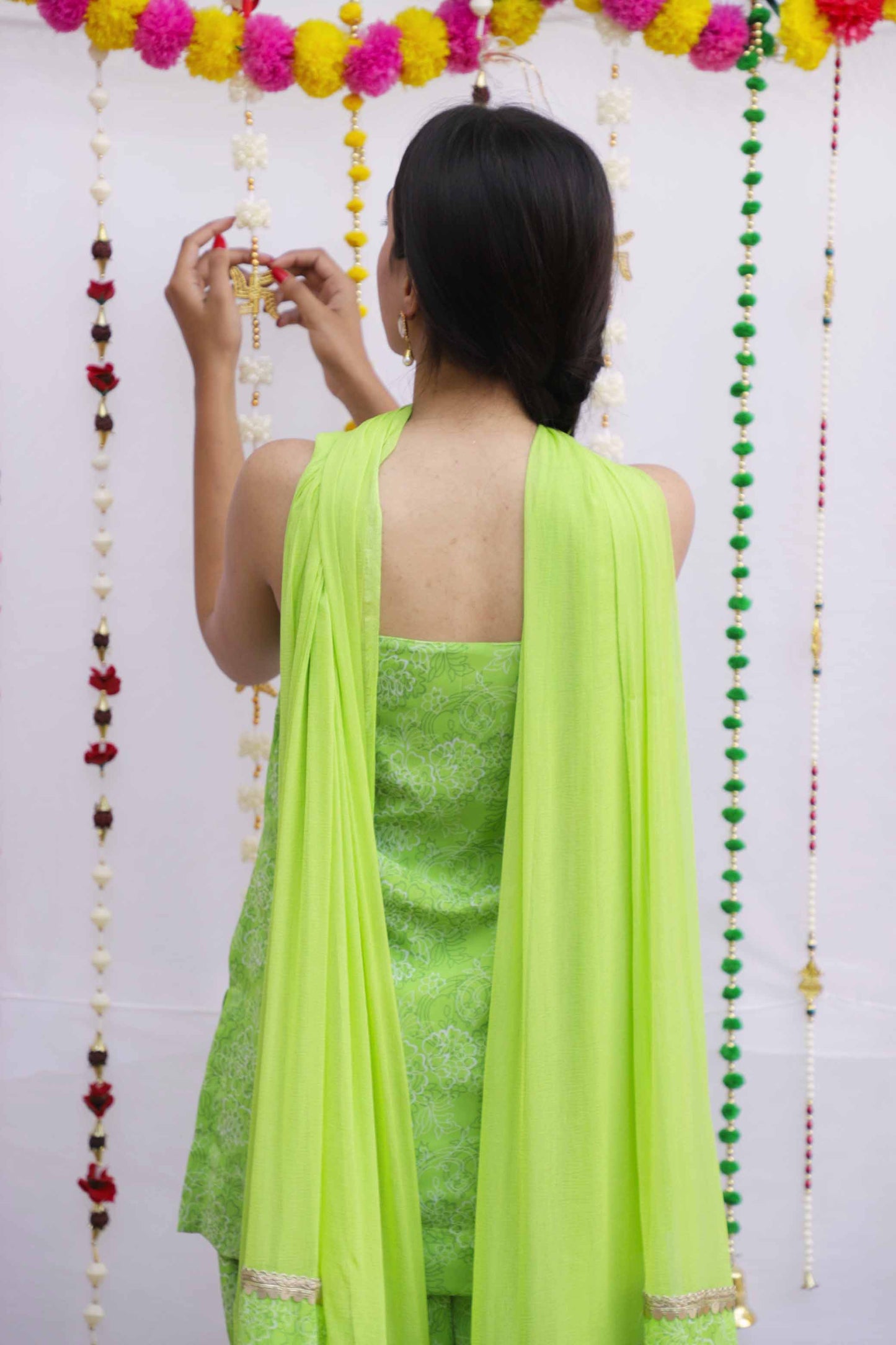 Green Noodle Strap Suit set