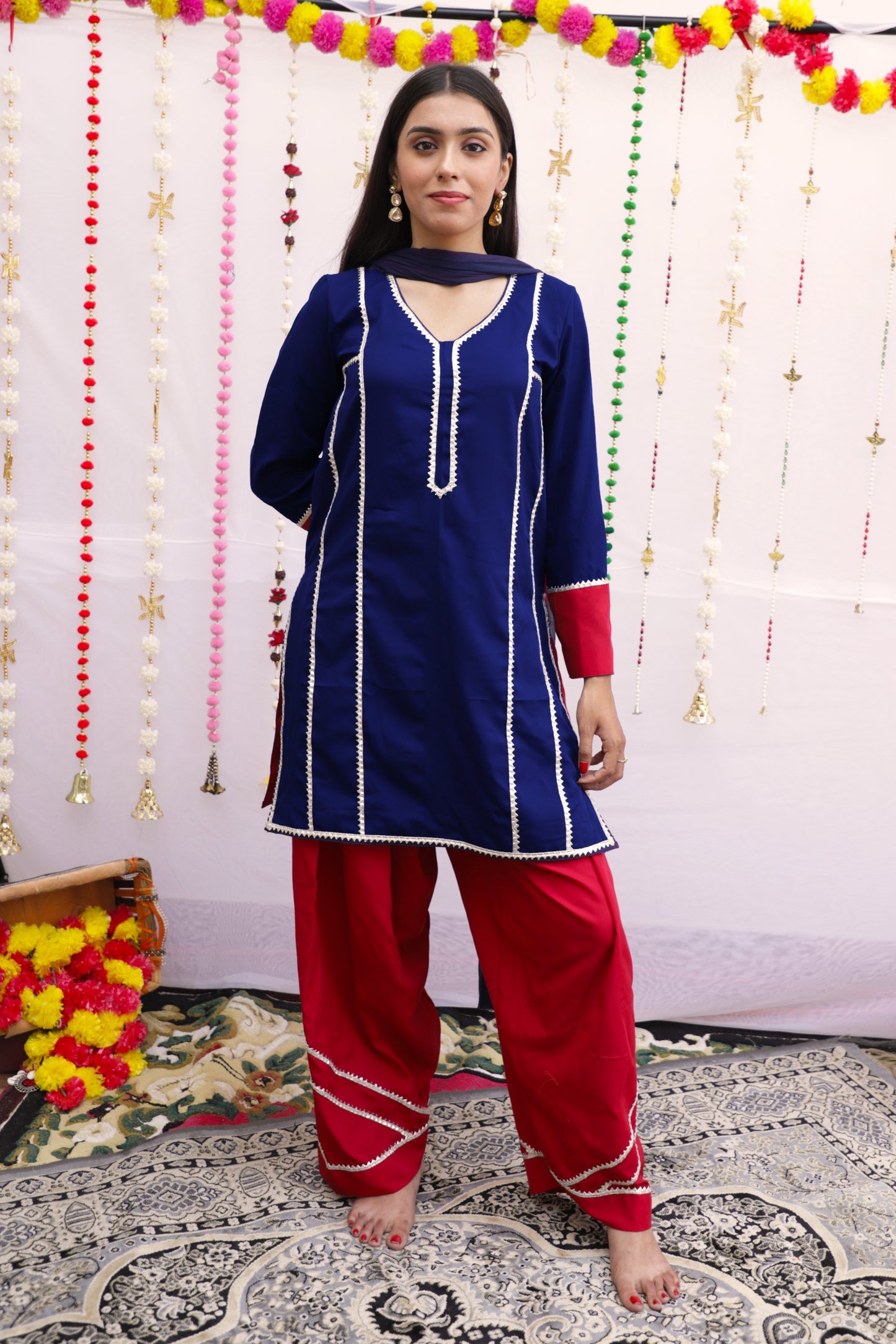 Navy Blue Kurta Twinning set