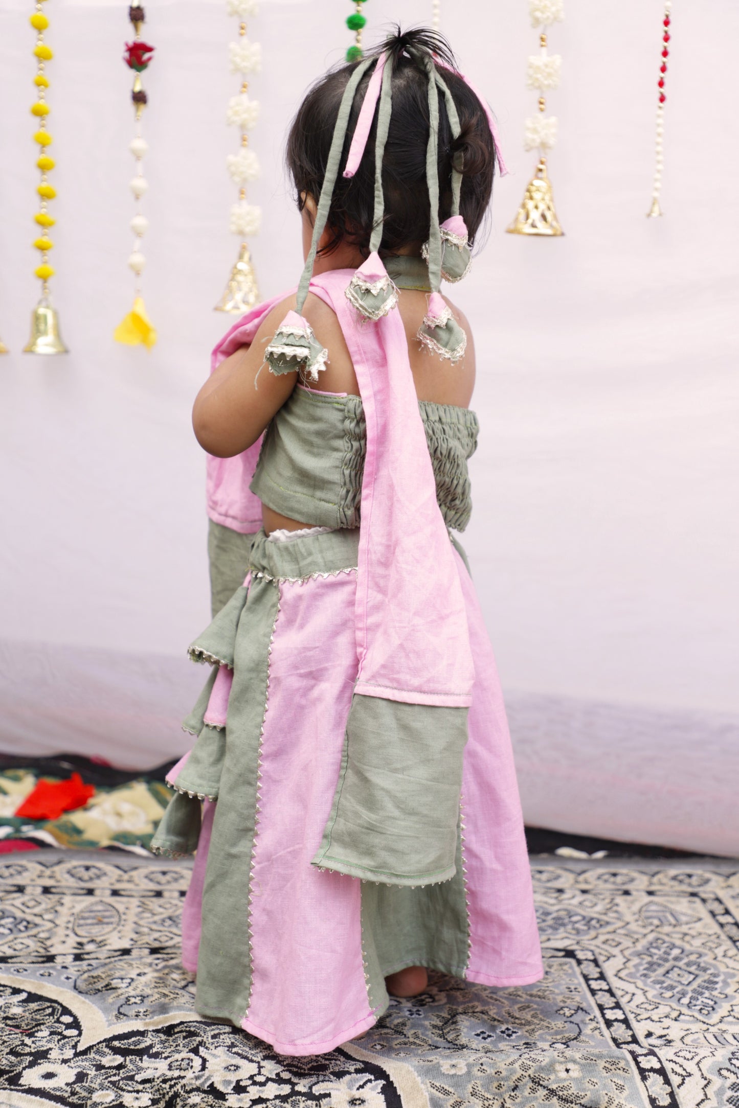 Pista Pink Kurta Twinning set