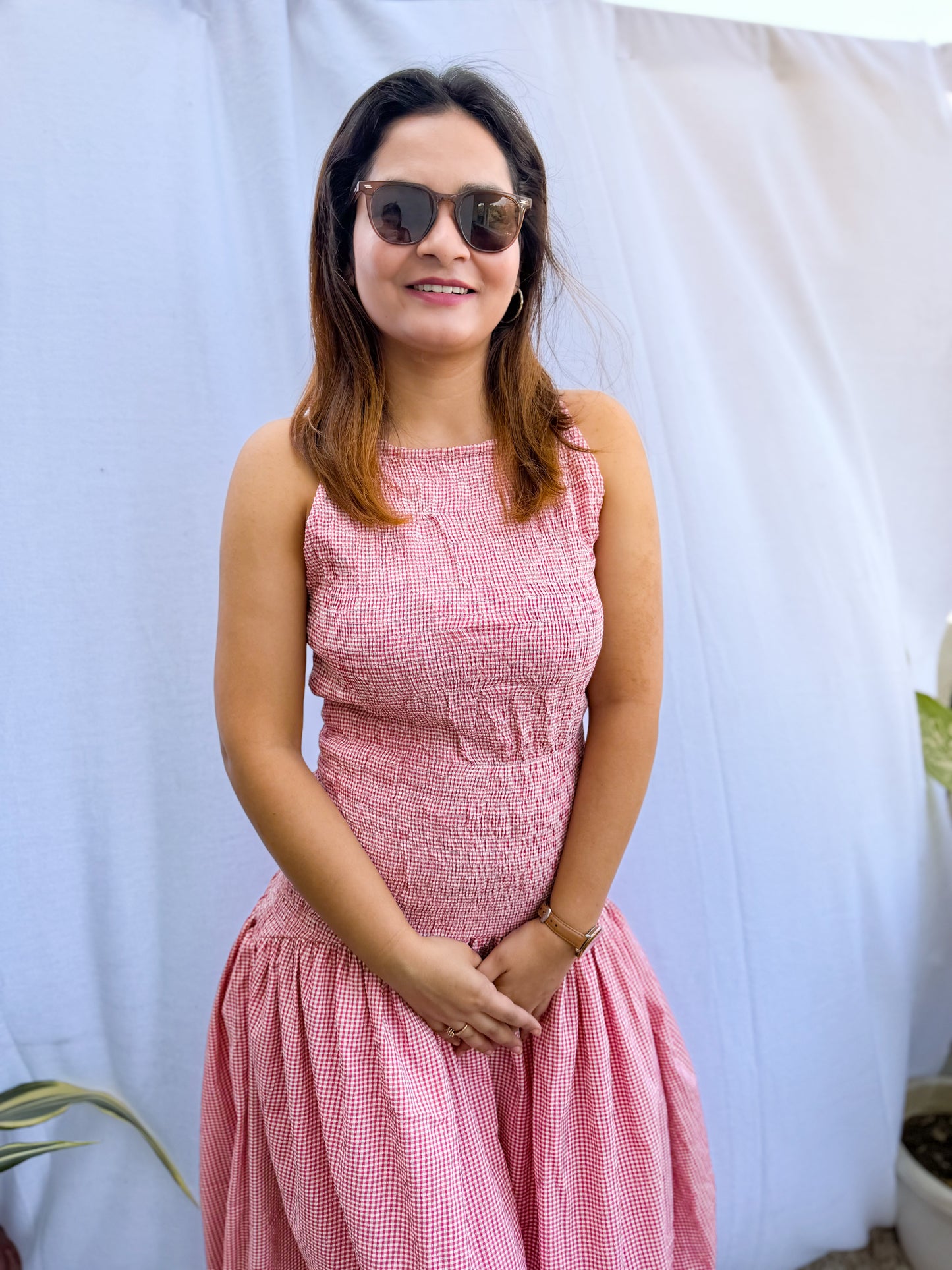 Red Ruched Dress