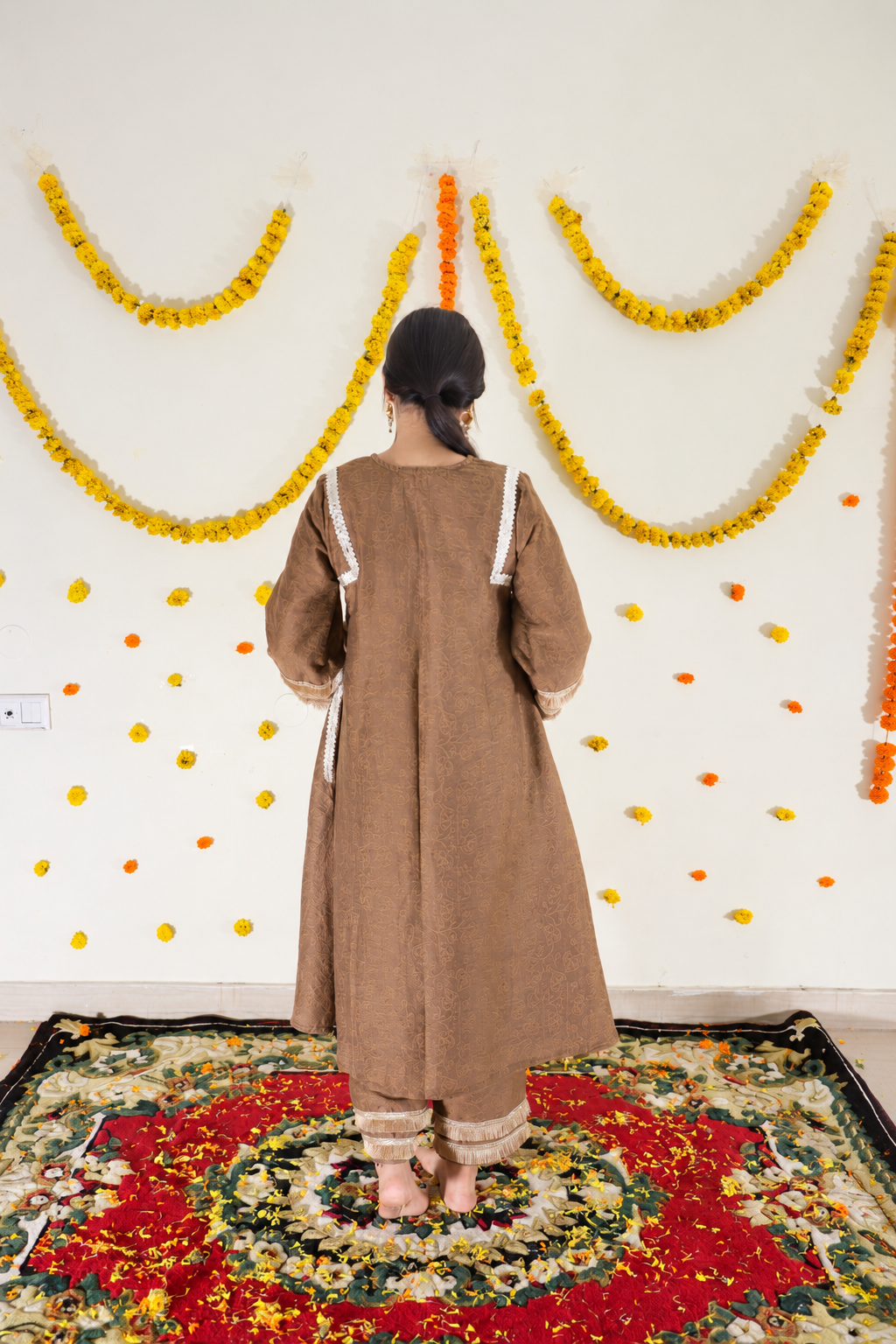 Brown Pakistani Kurta set