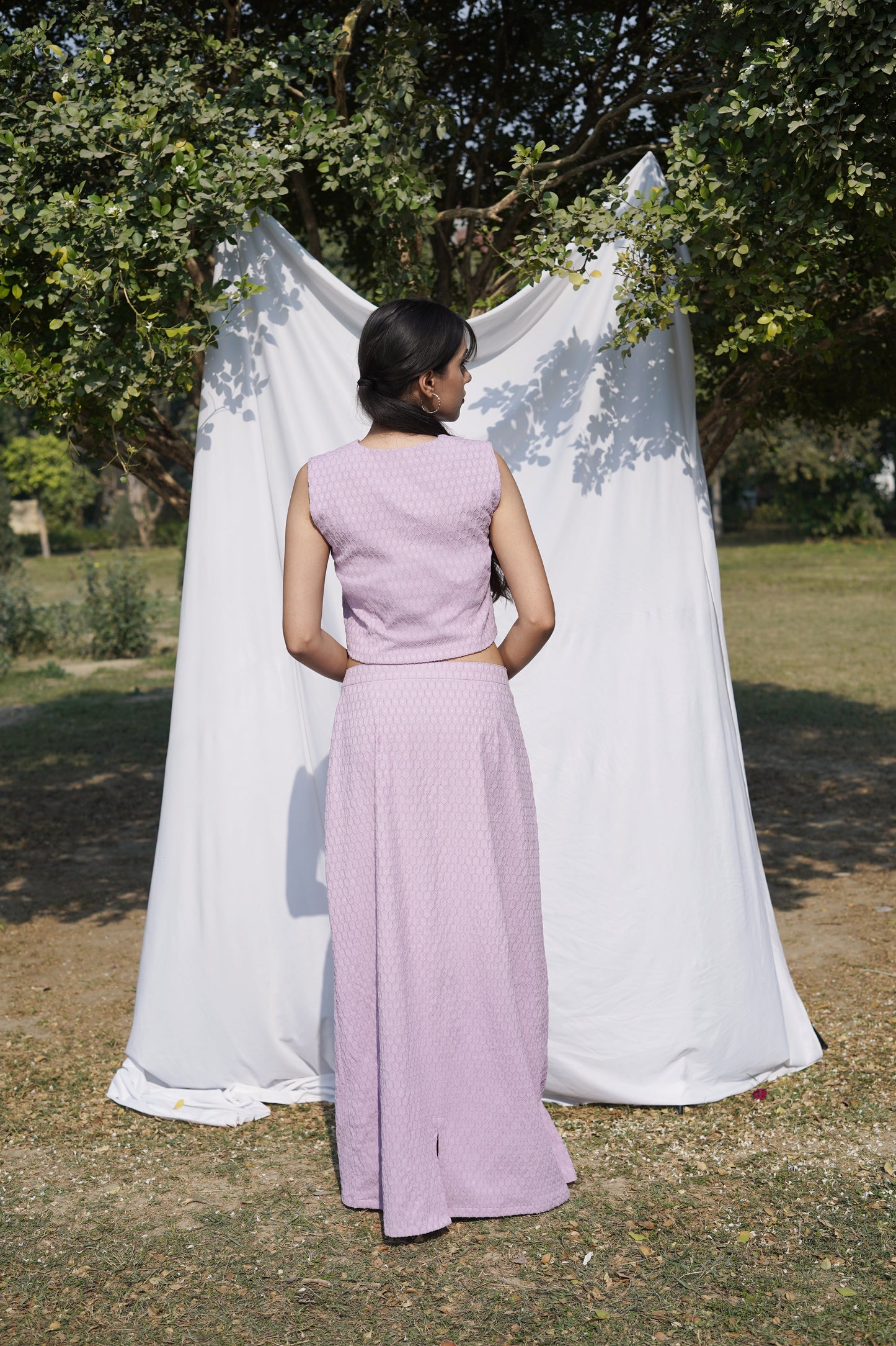 Lilac Vest Skirt Co-ord Set