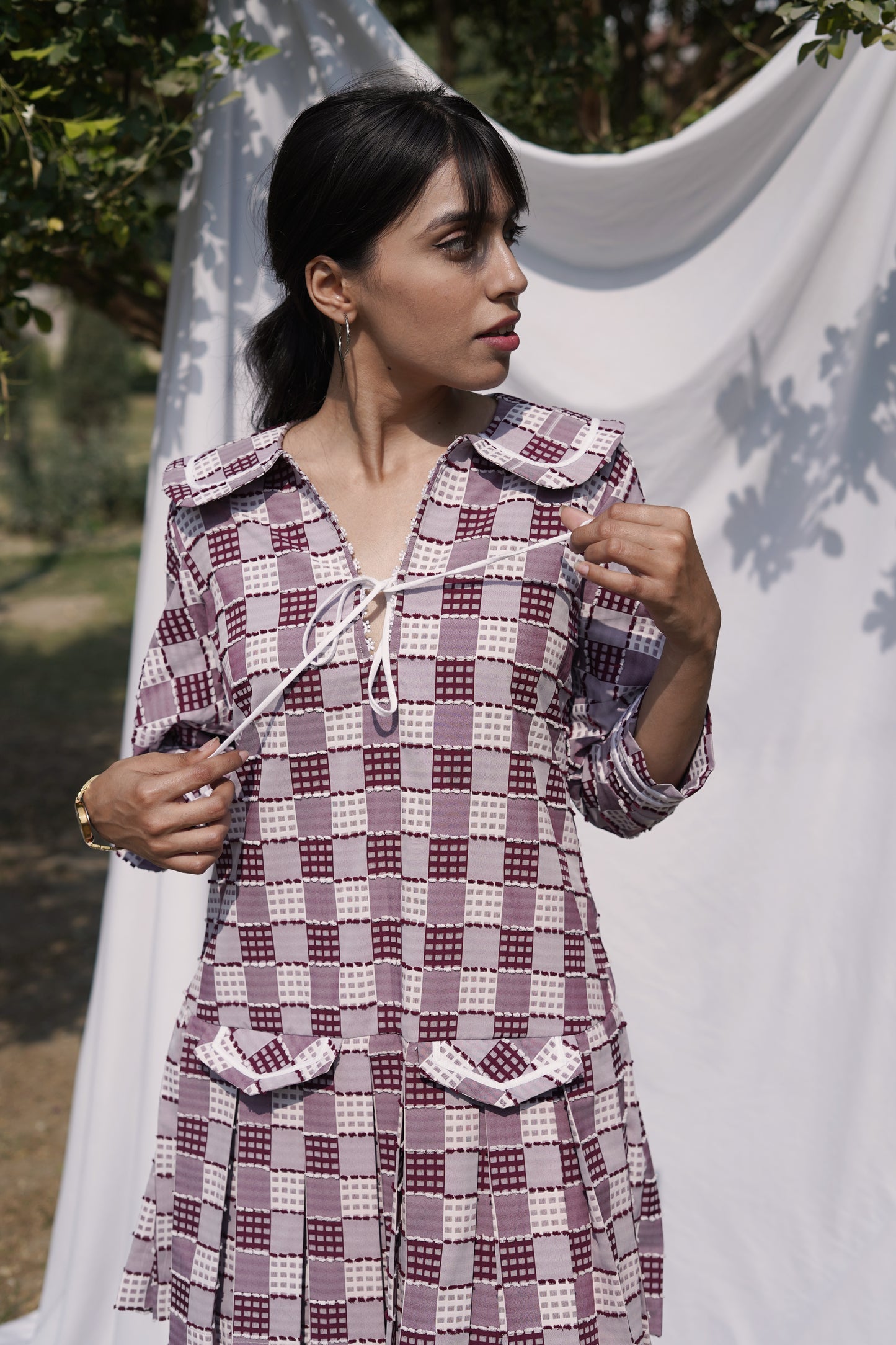 Red checked Mini Dress