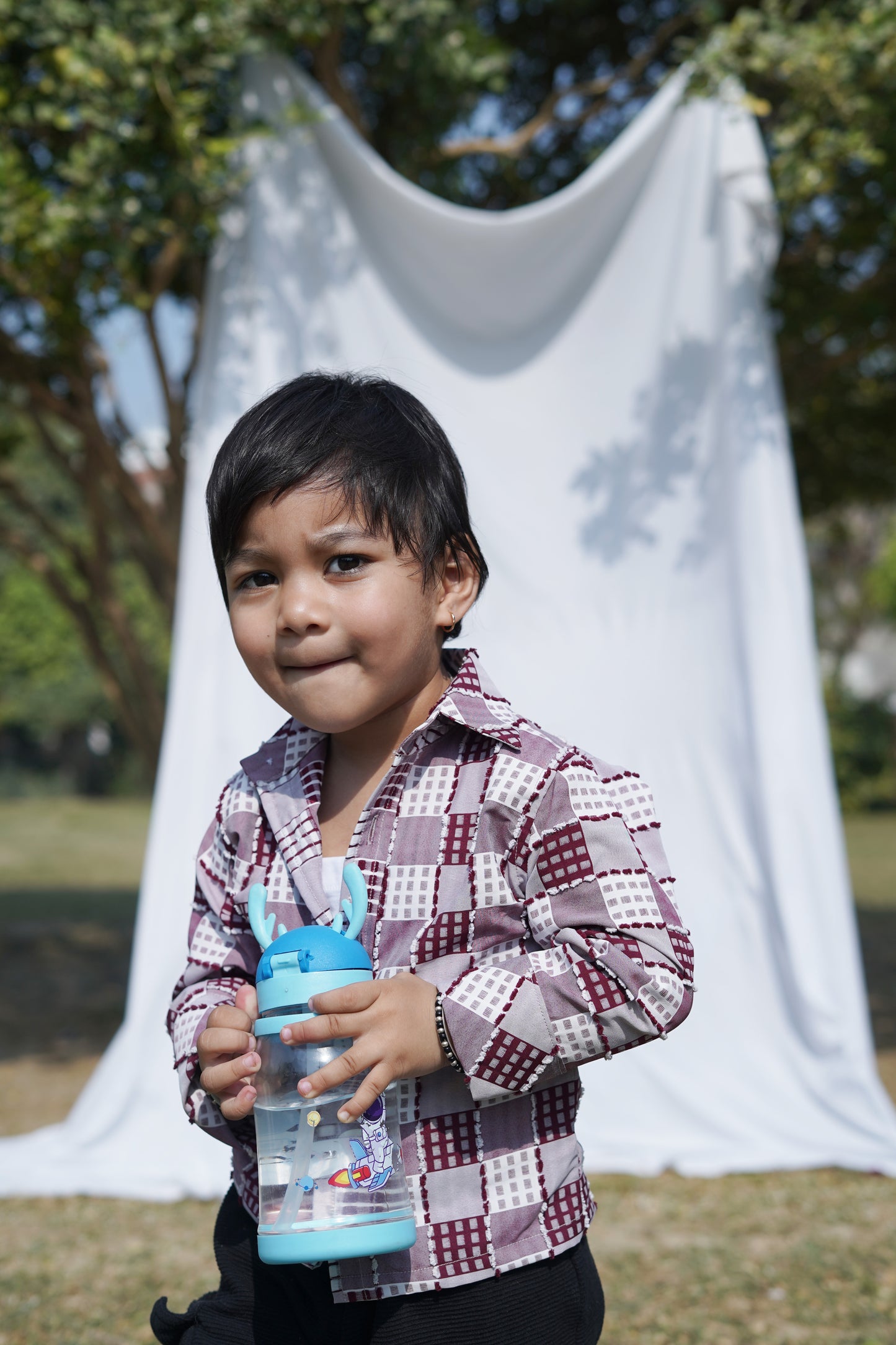 Red Checked Twinning Set