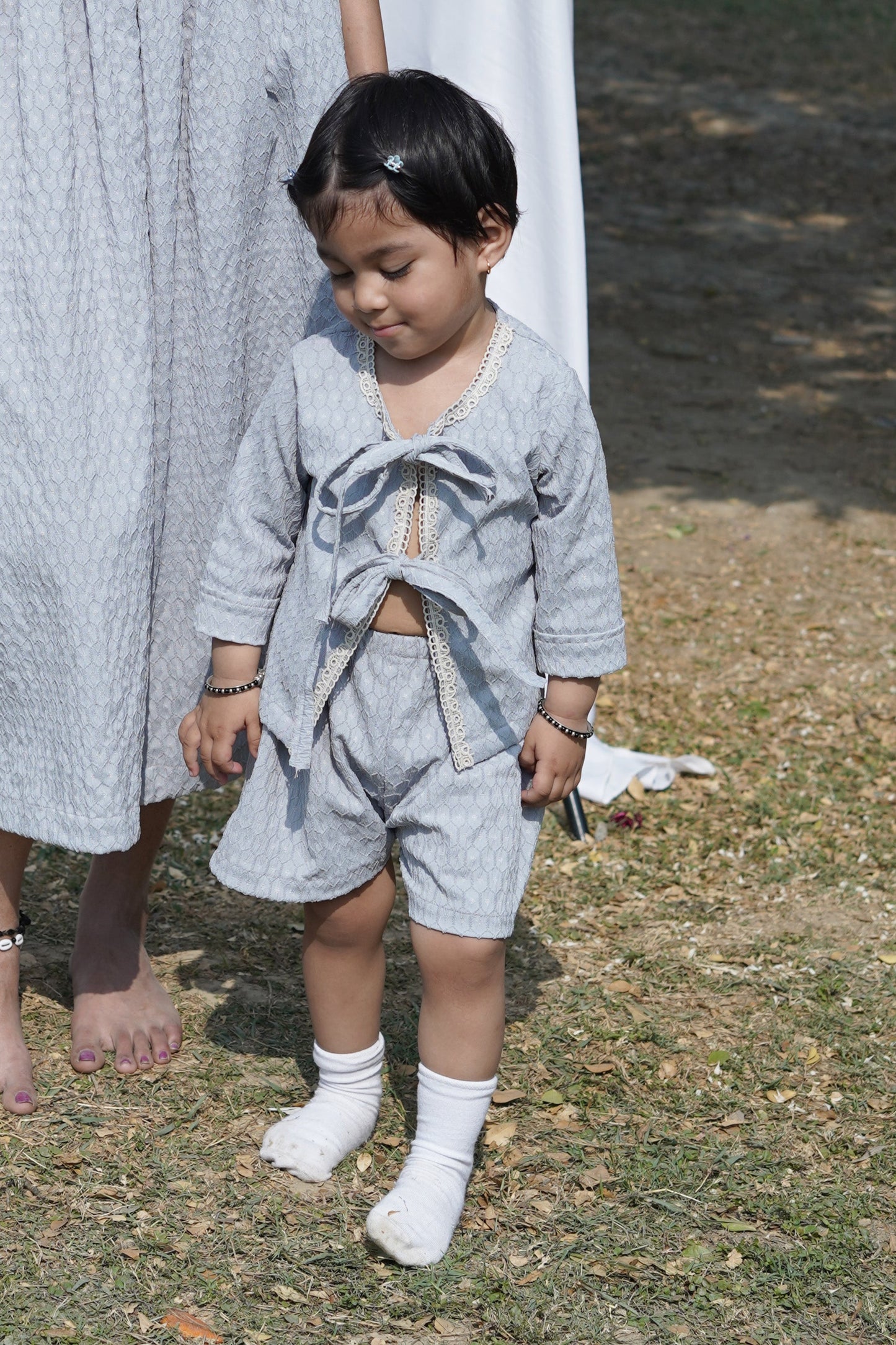 Grey Tie-Up Co-ord set