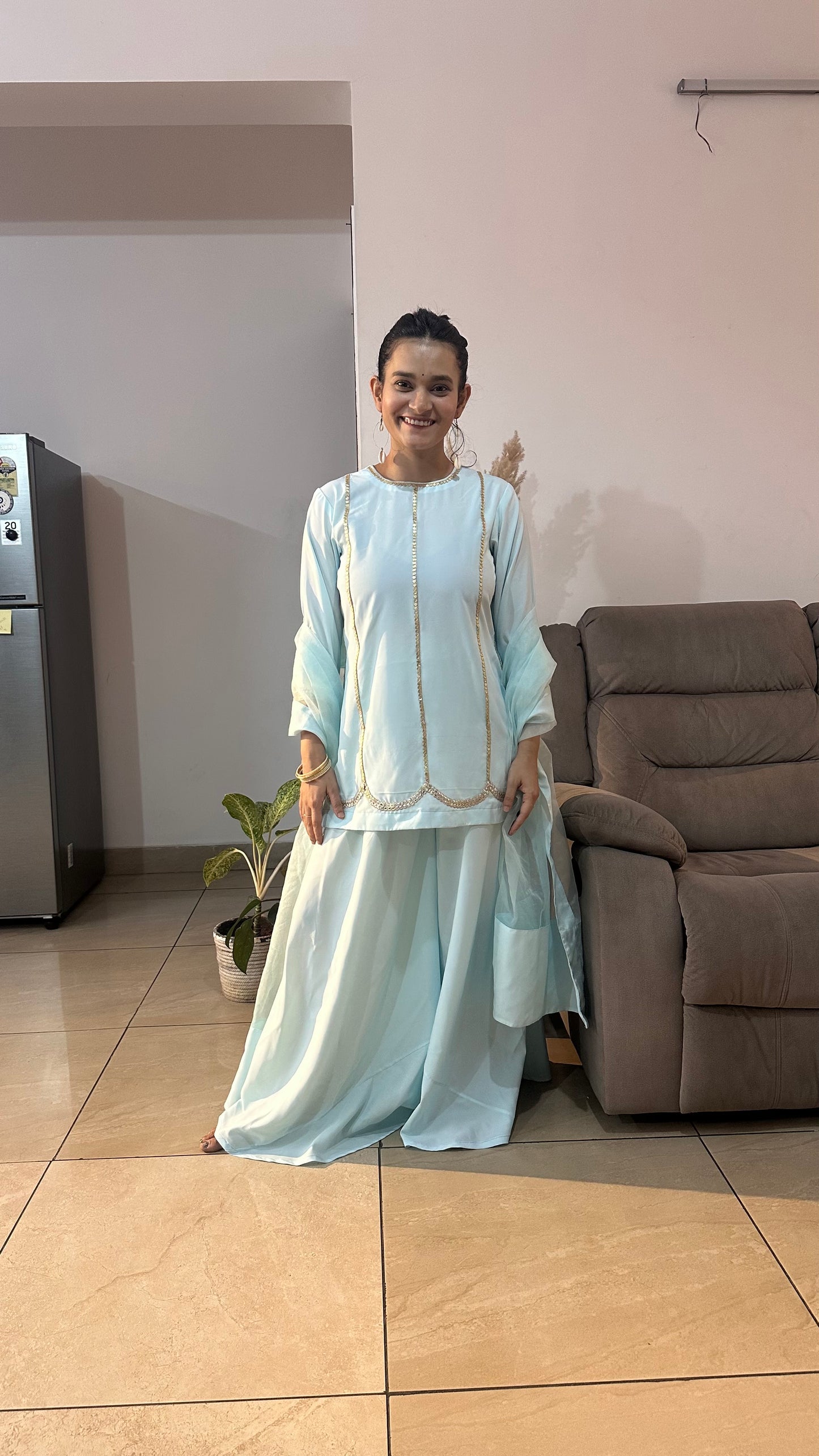 Powder Blue Pakistani Kurta Set