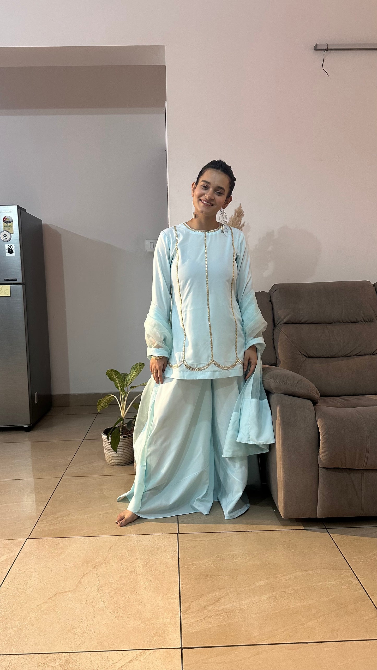 Powder Blue Pakistani Kurta Set