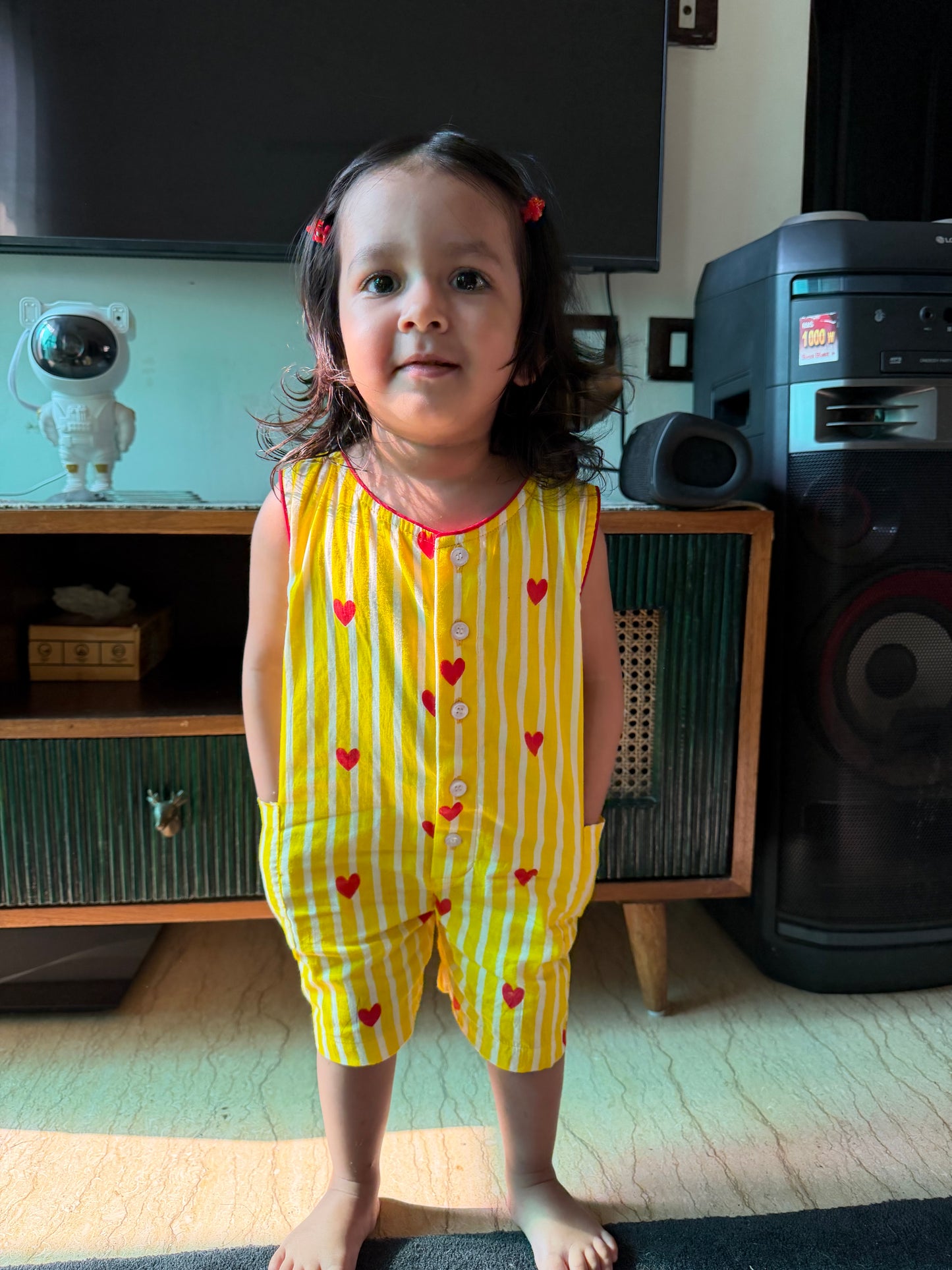 Yellow Striped Romper