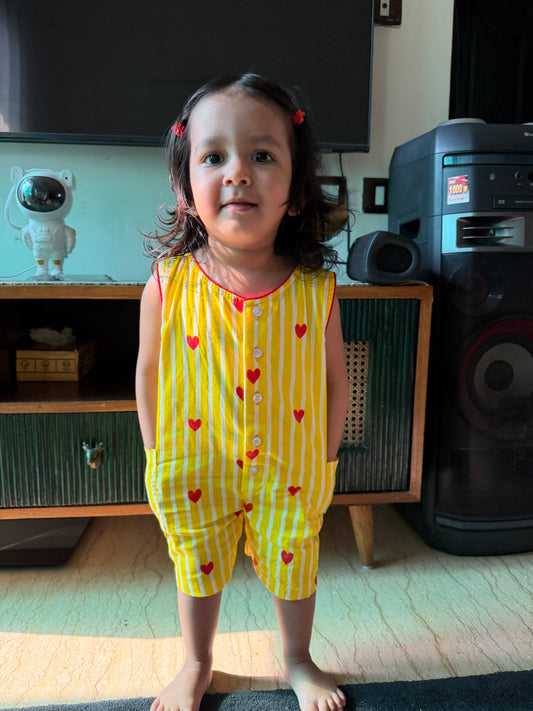 Yellow Striped Romper