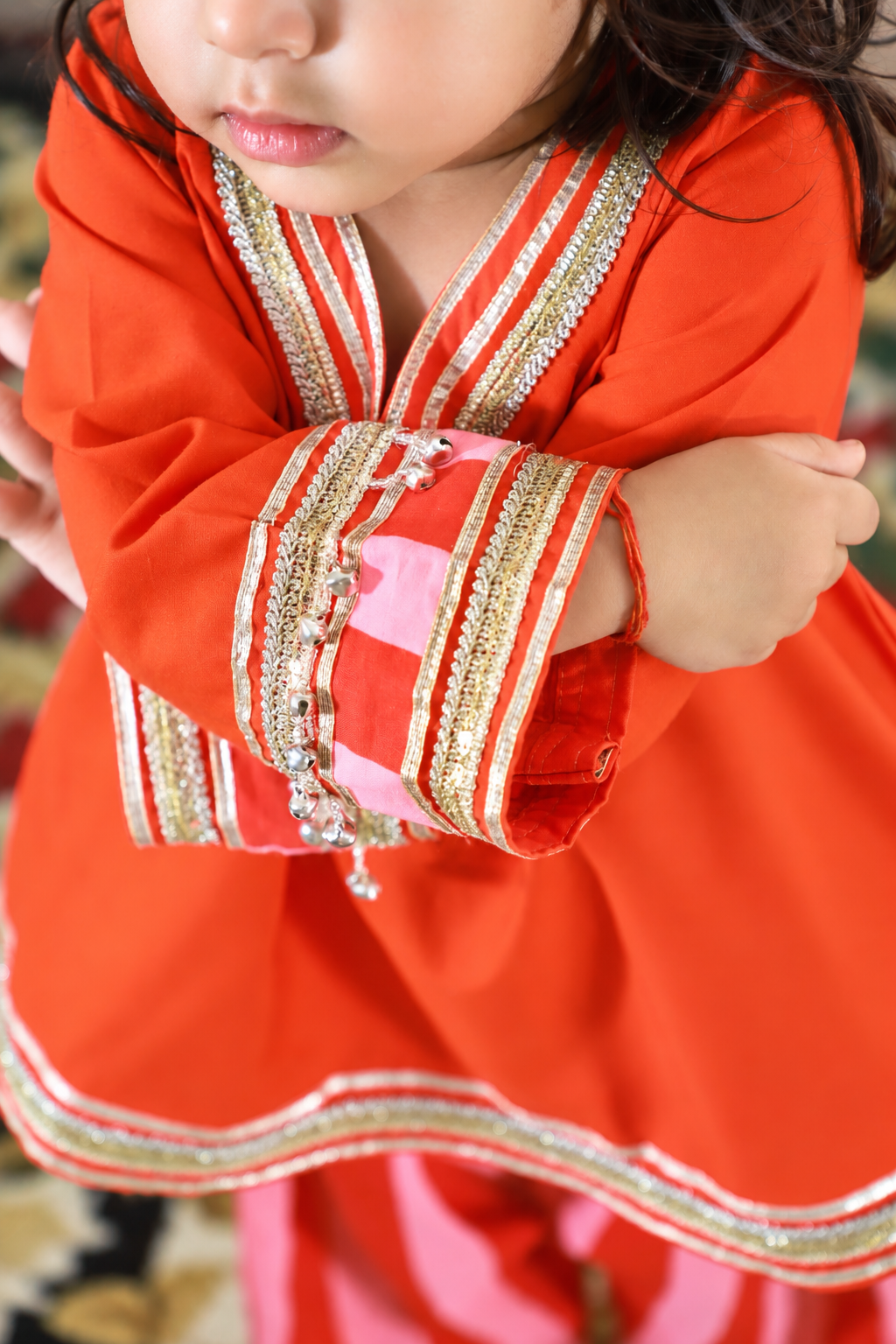 Orange Stripped Salwar Kurta set