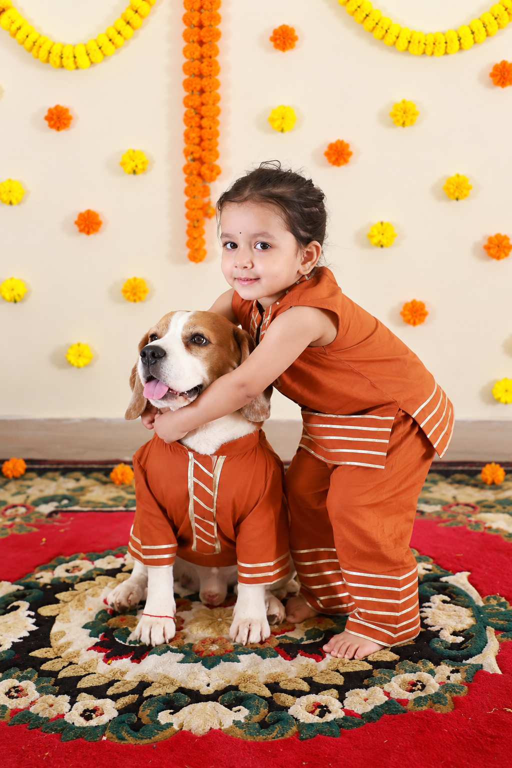 Brown Gota Kurta Twinning set
