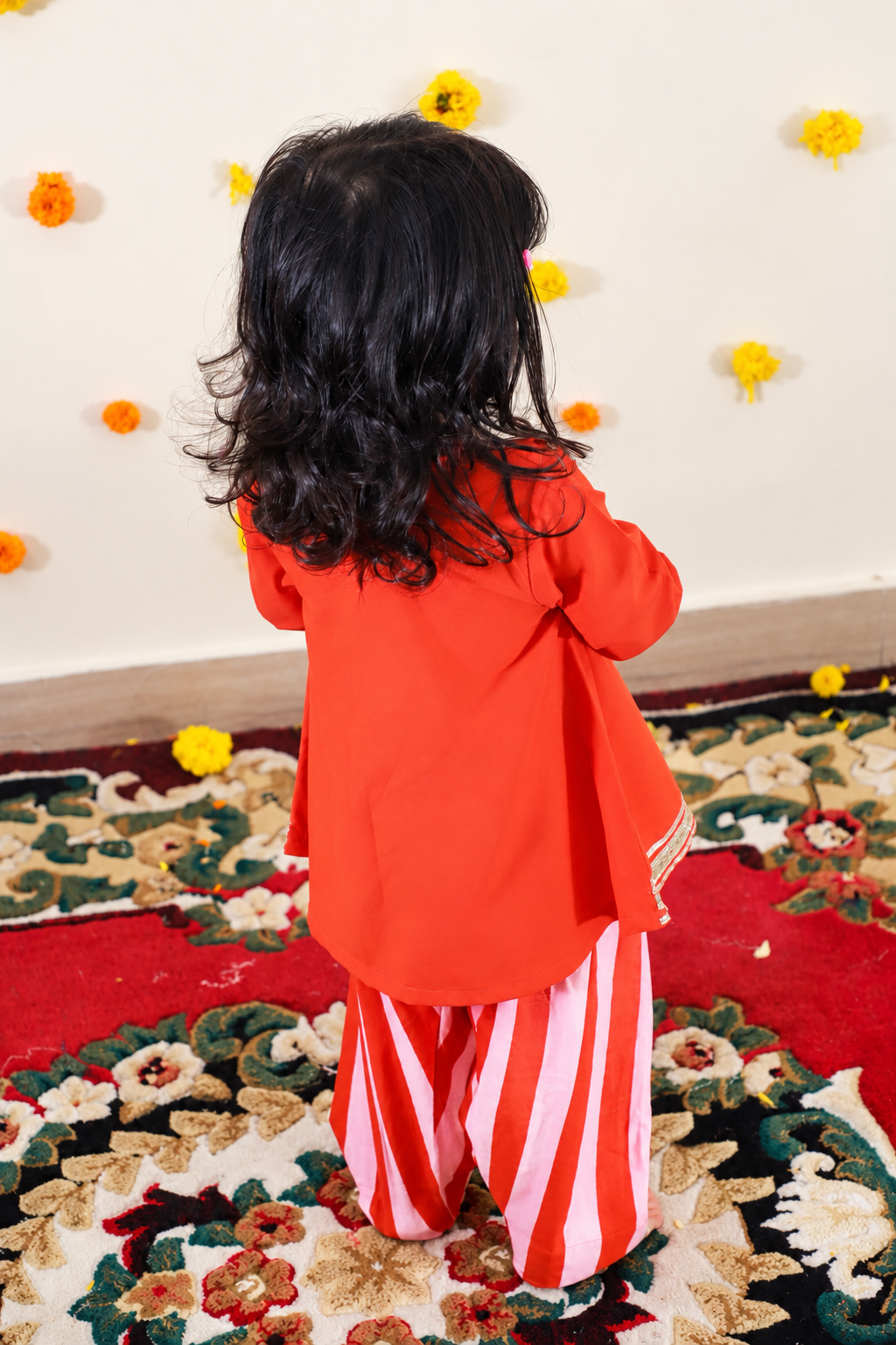 Orange Stripped Salwar Kurta set