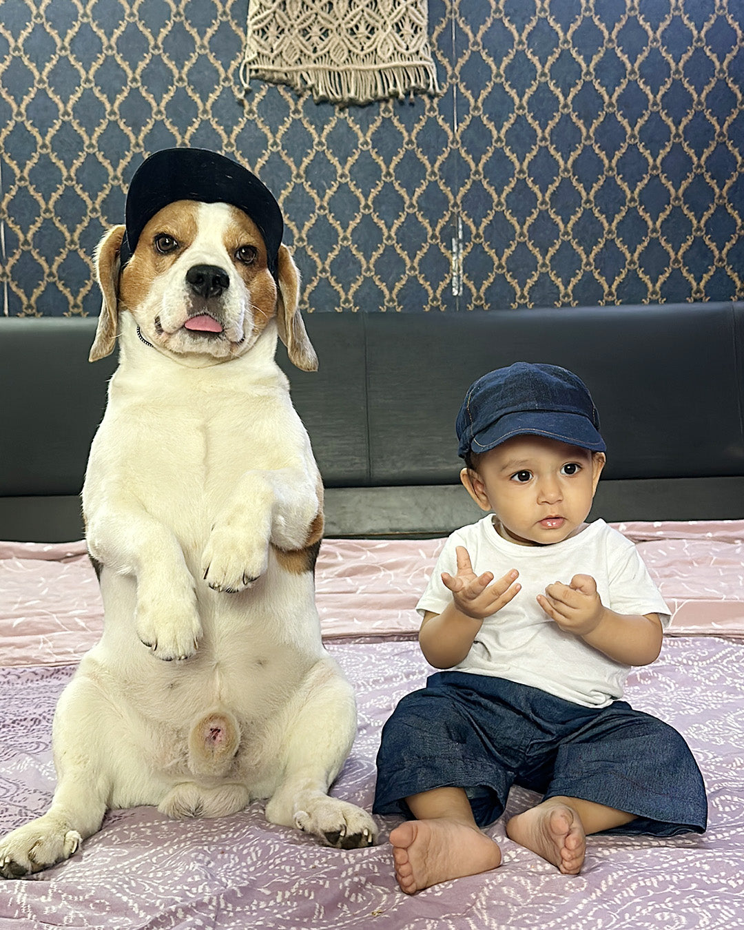 Denim Cap Twinning Set