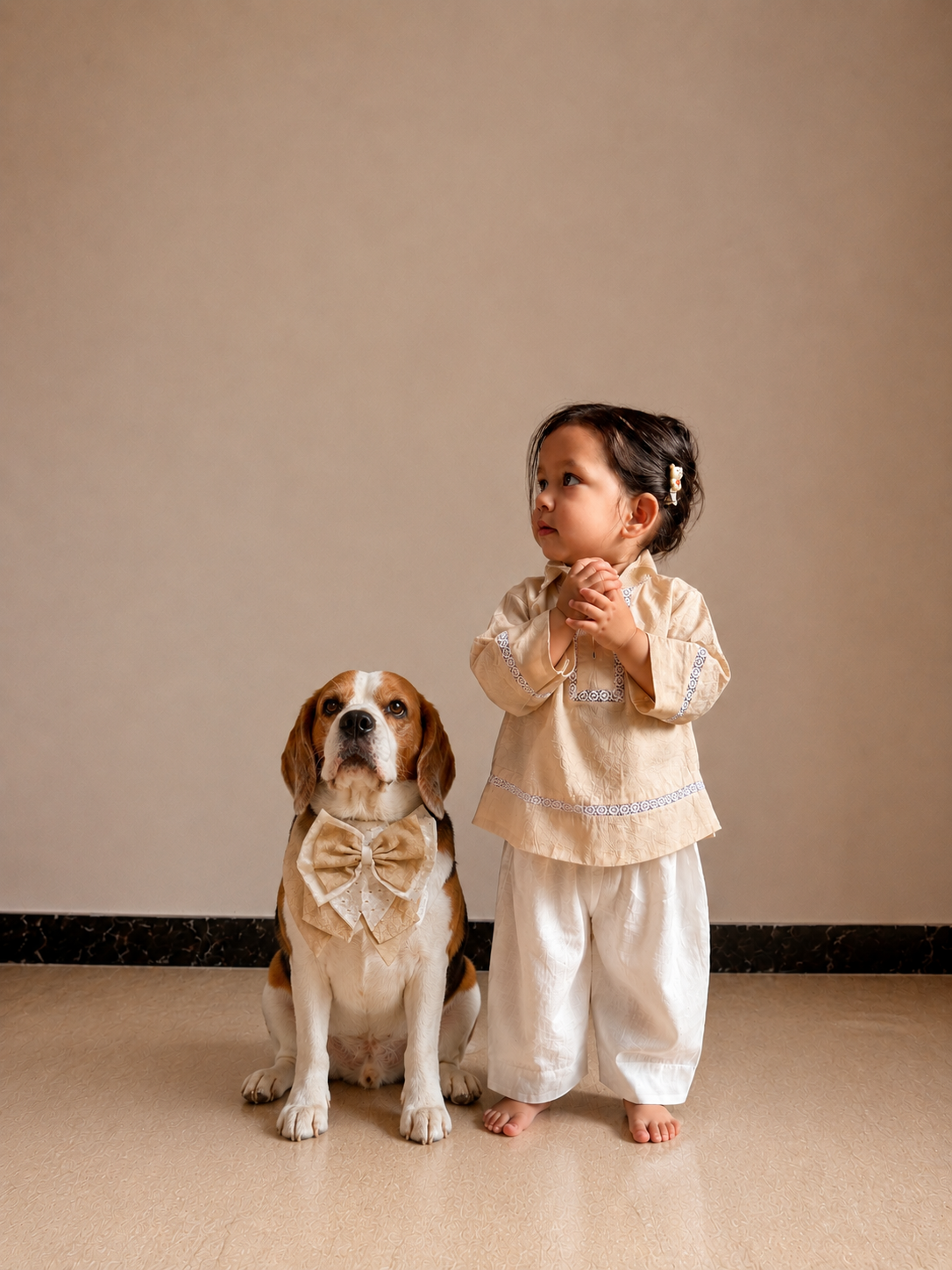 Beige T-Shirt Twinning Set