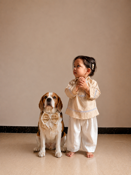 Beige T-Shirt Twinning Set