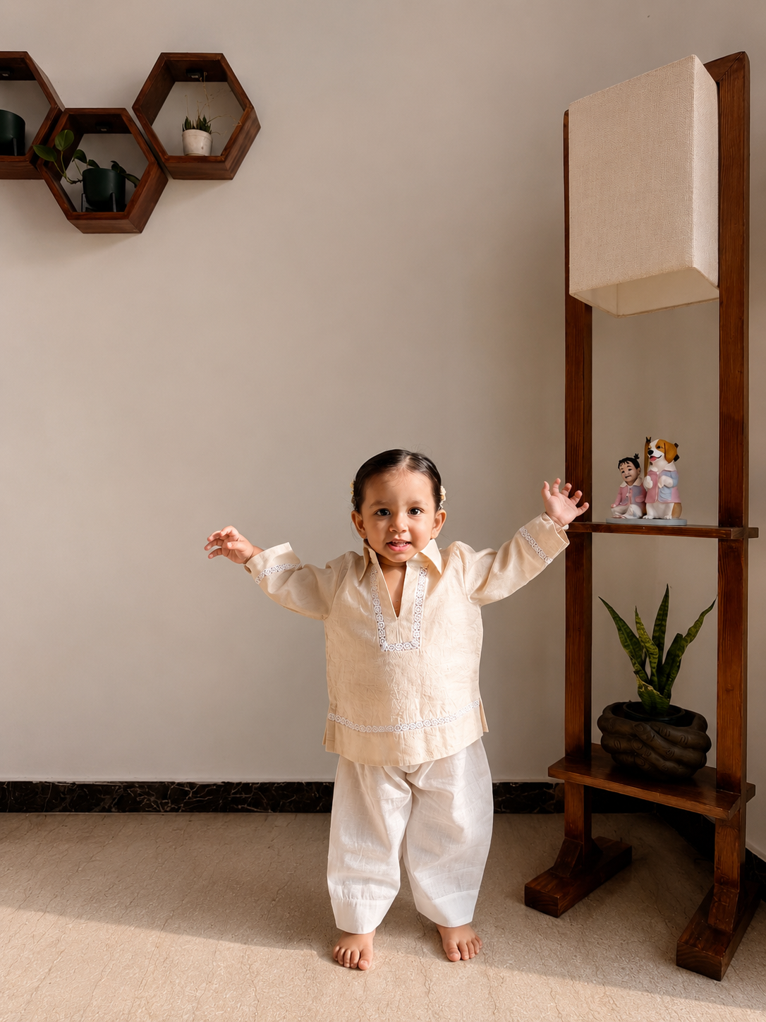 Beige Shirt Co-ord Set