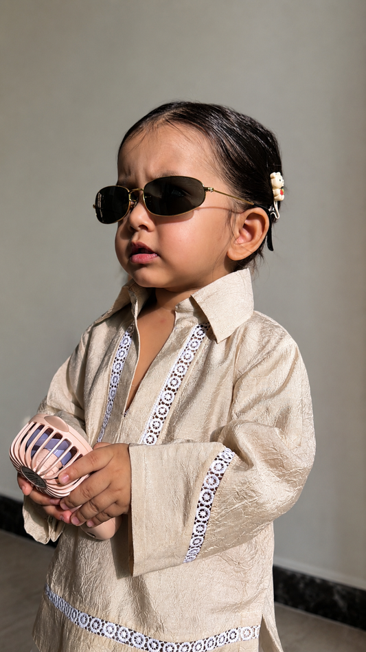 Beige Shirt Co-ord Set