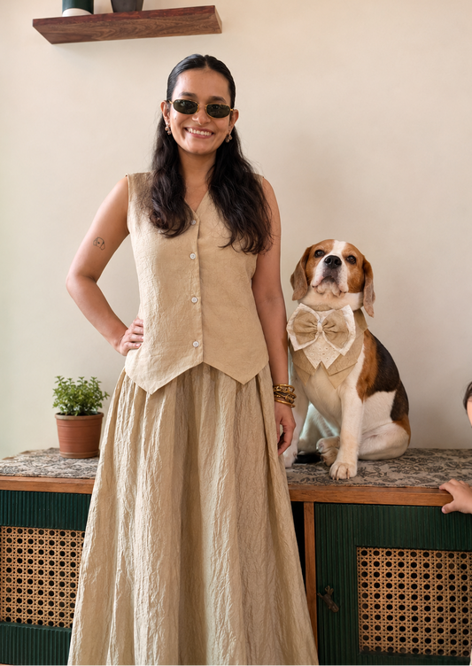 Beige Vest Twinning set
