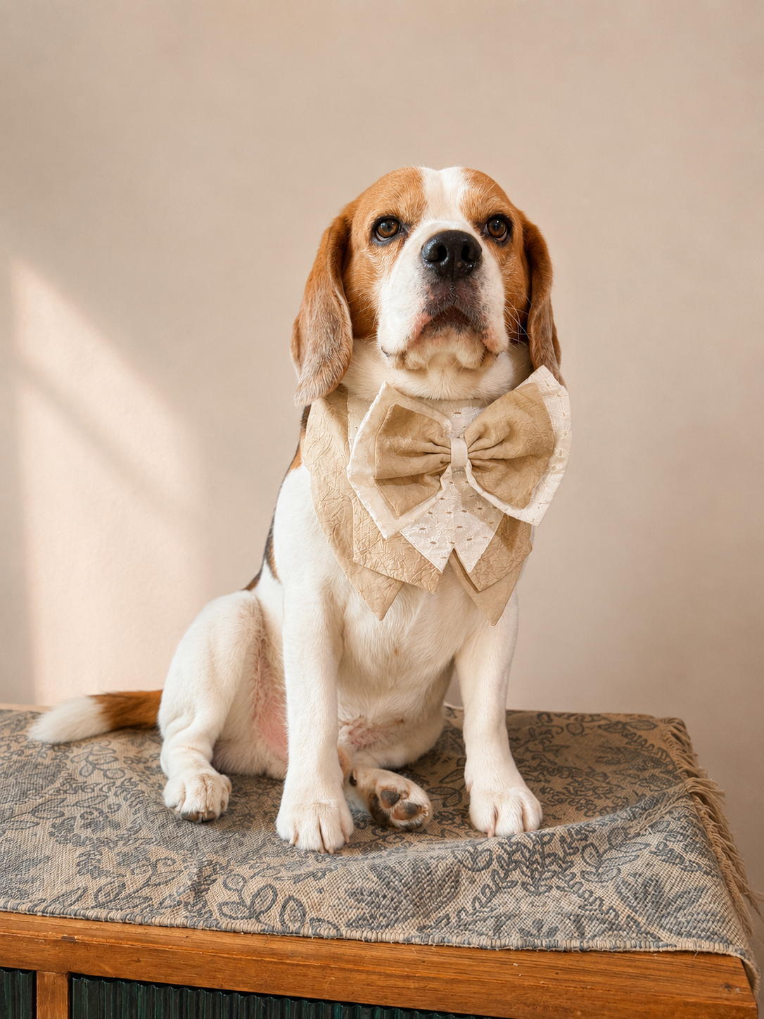 Beige Tuxedo Bandana