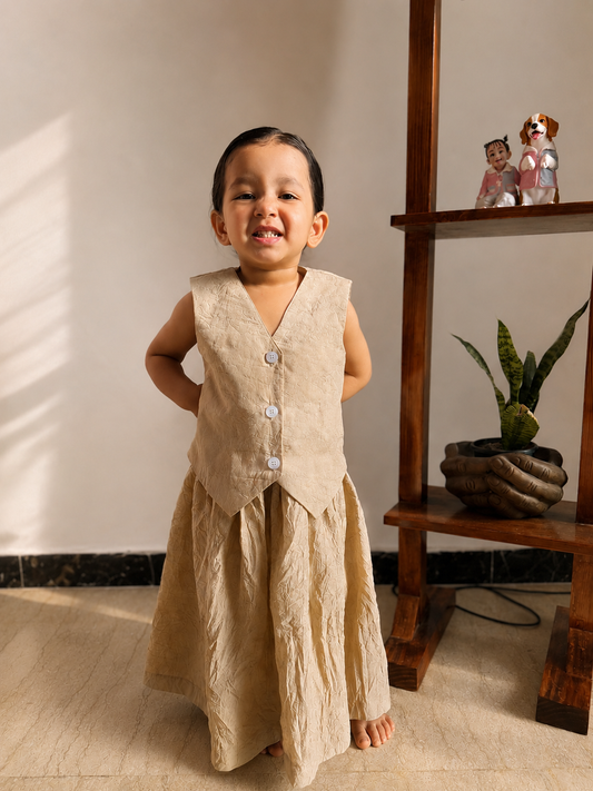 Beige Skirt Set