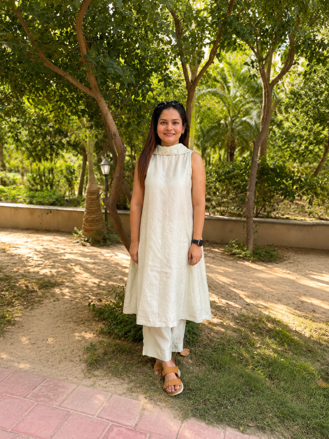 Teal Draped Kurta Co-ord set