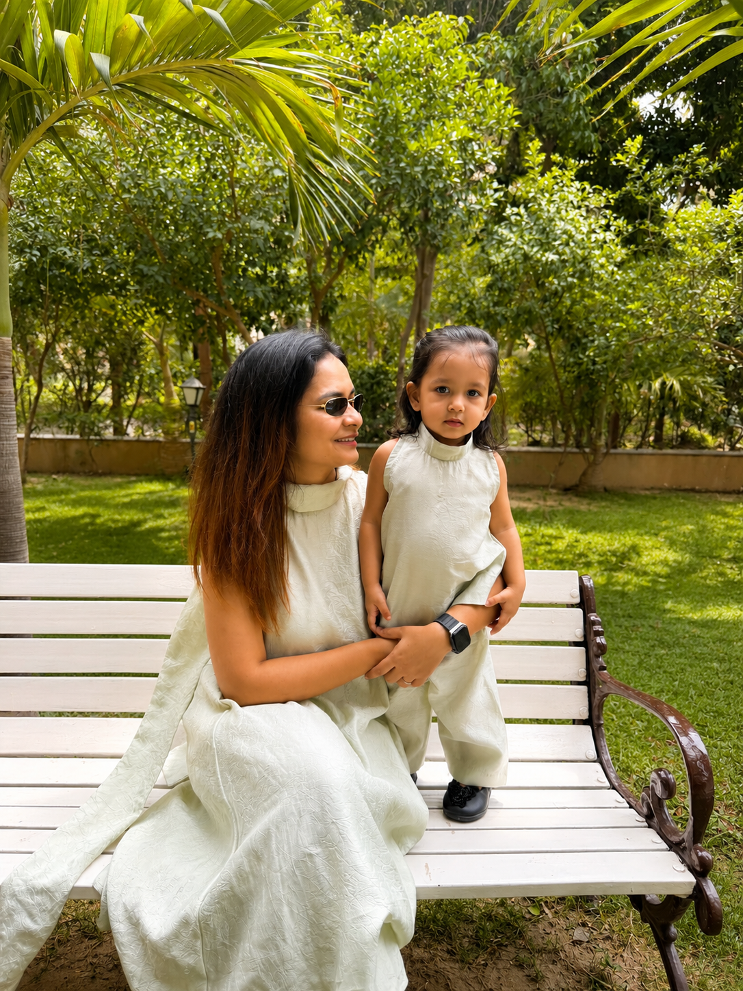Teal Halter Kurta Twinning set