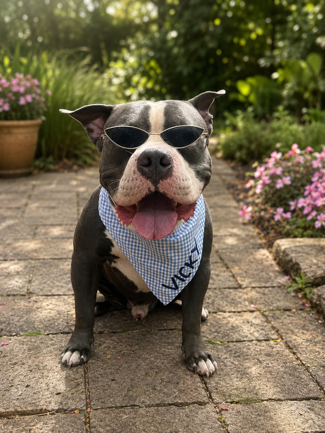 Blue Checked Bandana Twinning set