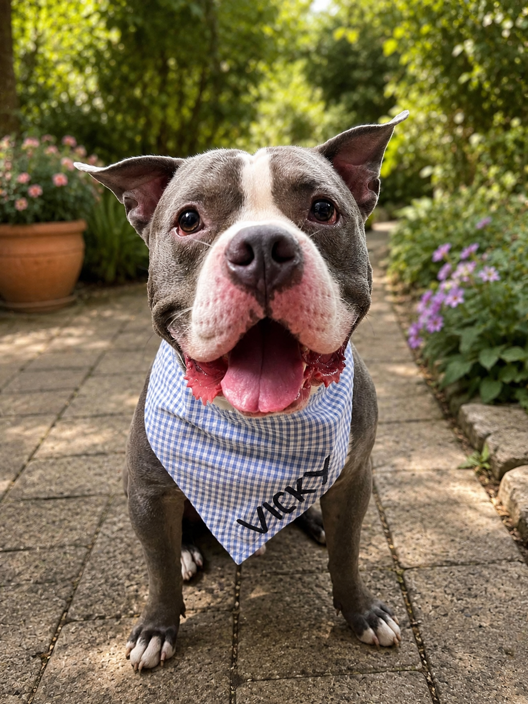 Blue Checked Bandana Twinning set