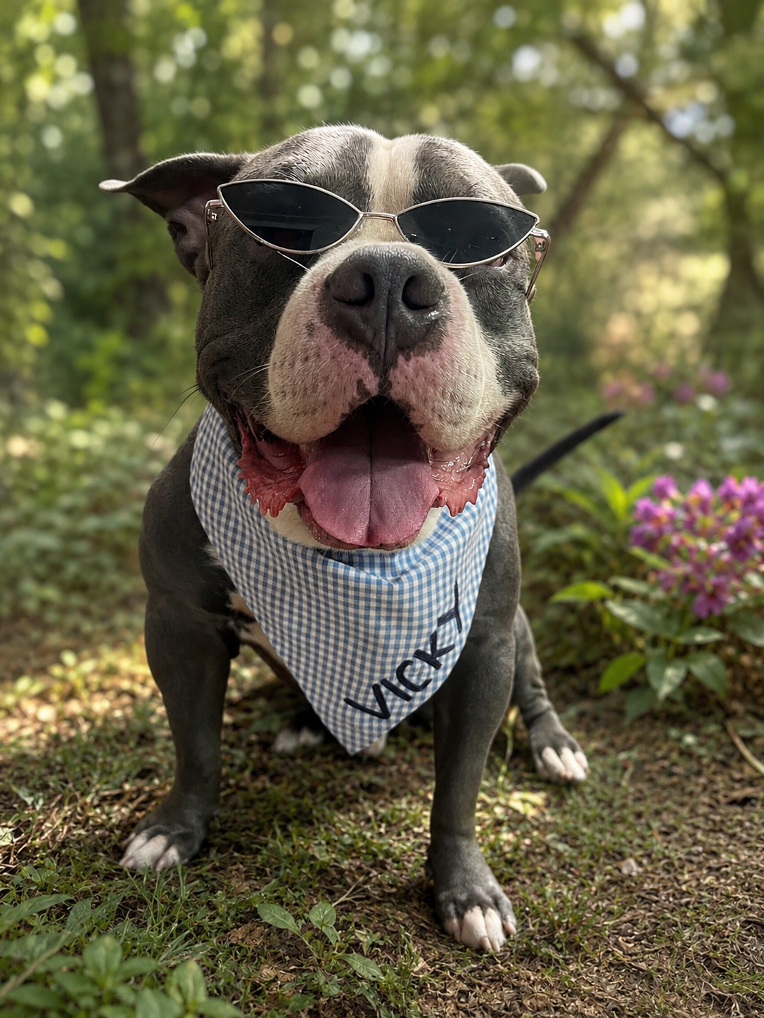 Blue Checkered Bandana