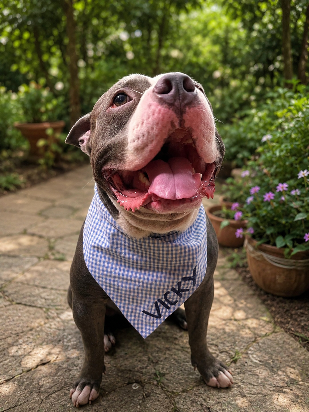 Blue Checkered Bandana