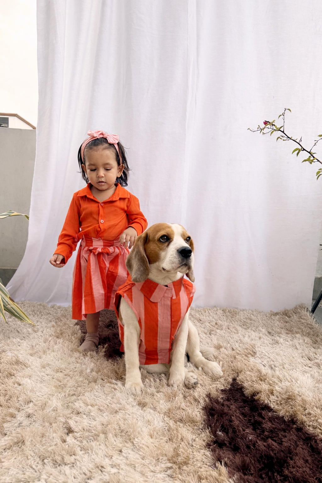 Orange Stripped Twinning Set