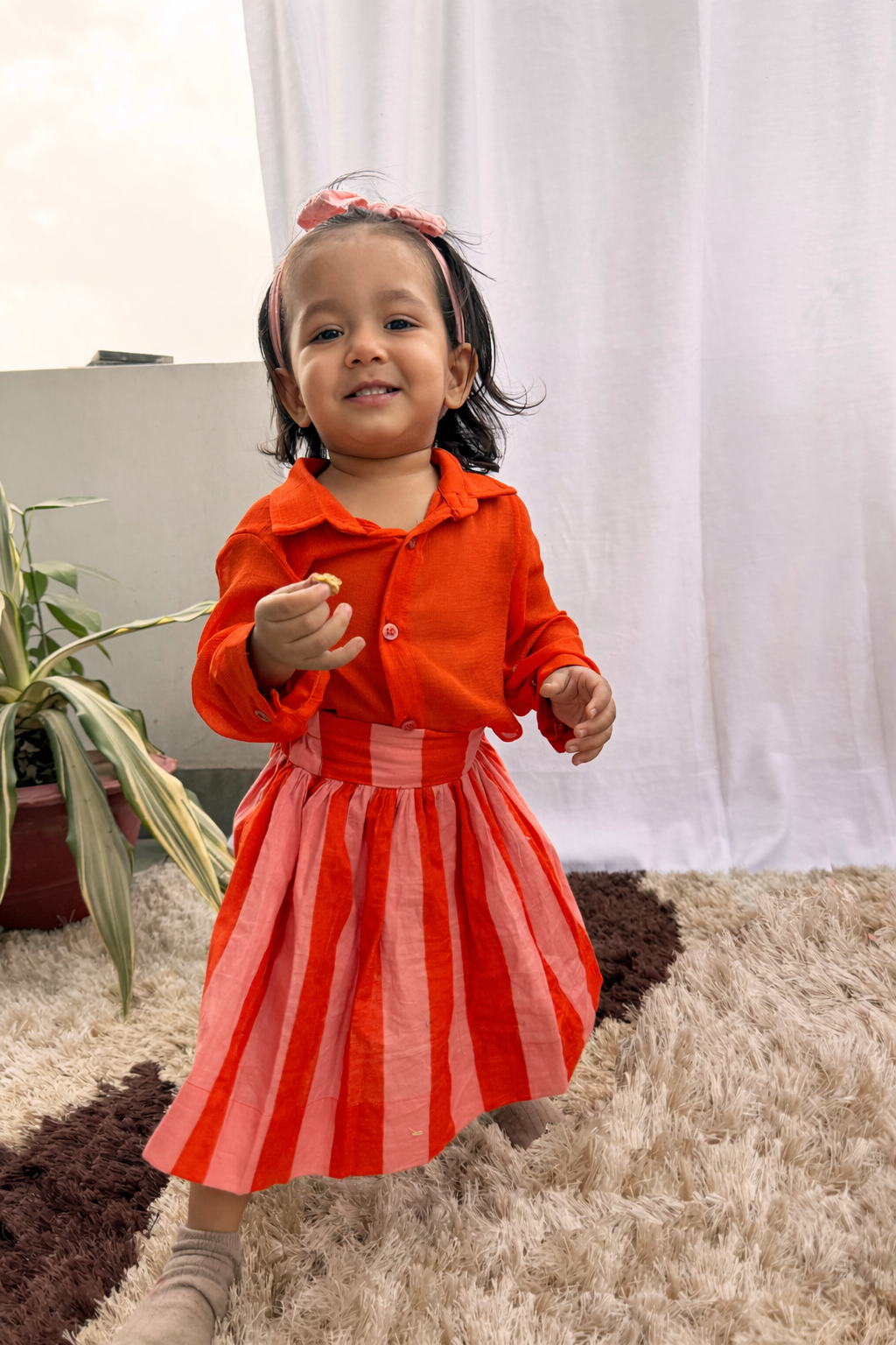Orange Skirt Co-ord Twinning Set