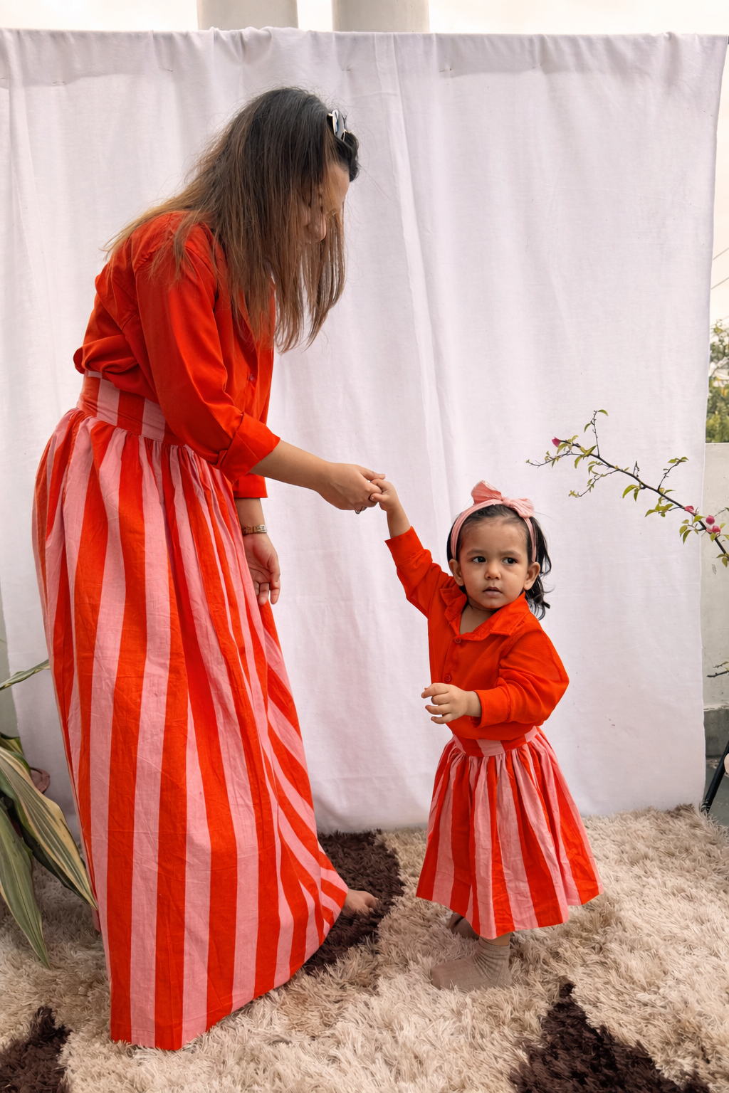 Orange Skirt Co-ord Twinning Set