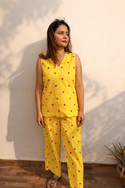 Yellow Striped Co-ord Set