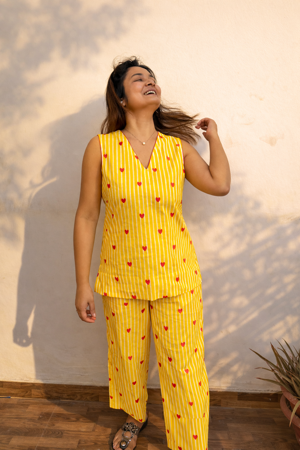 Yellow Striped Co-ord Set