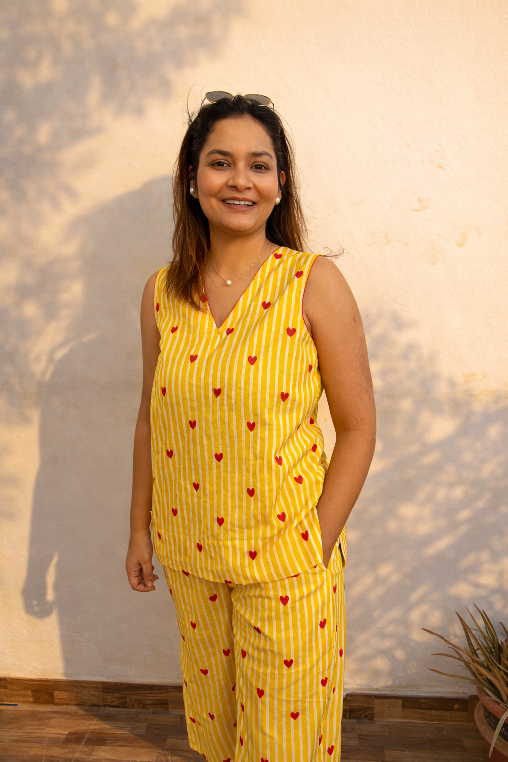 Yellow Striped Twinning set
