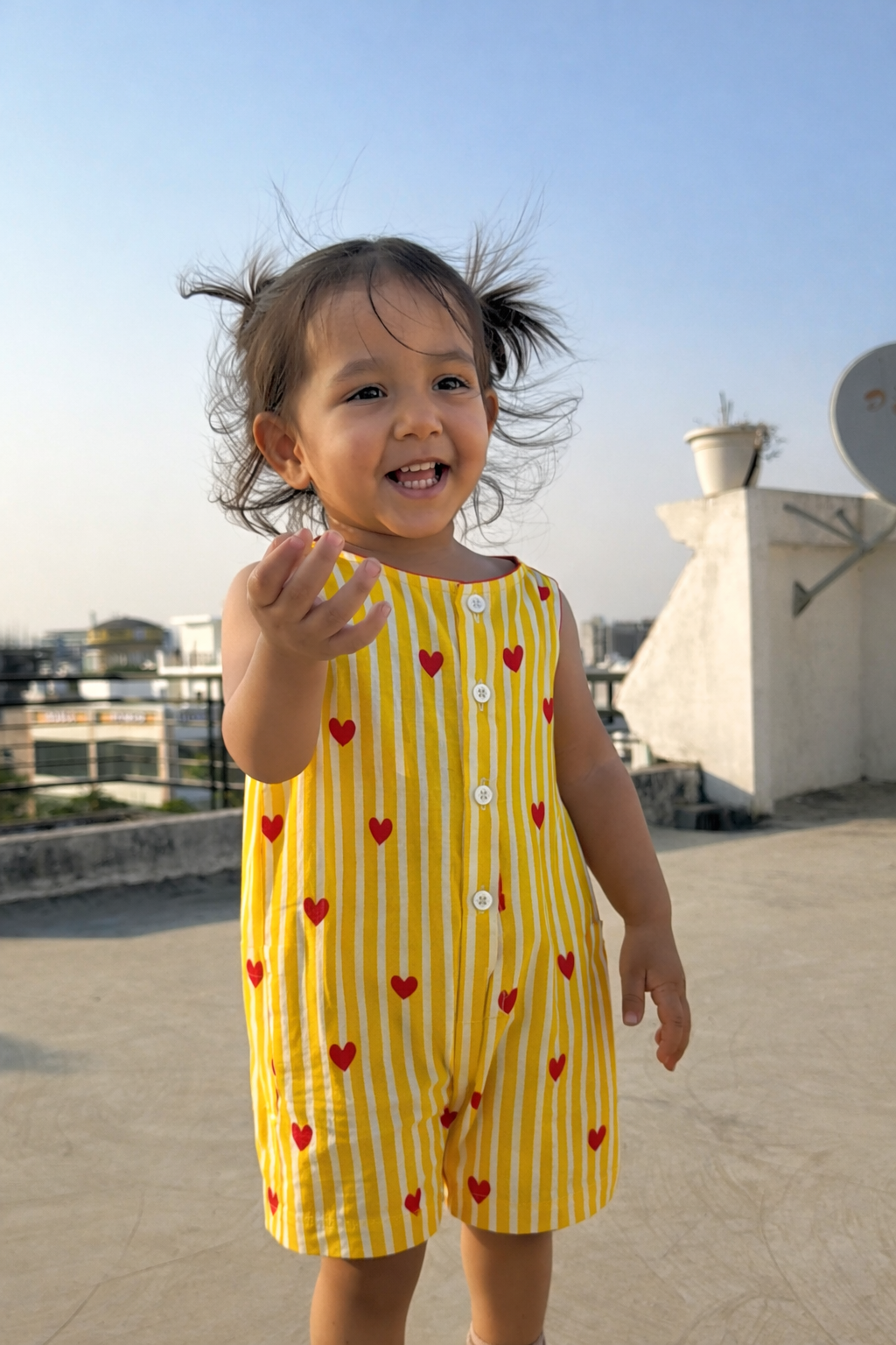 Yellow Striped Romper
