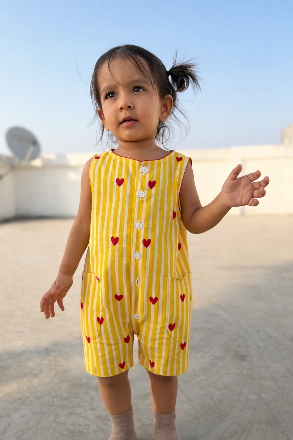 Yellow Striped Romper