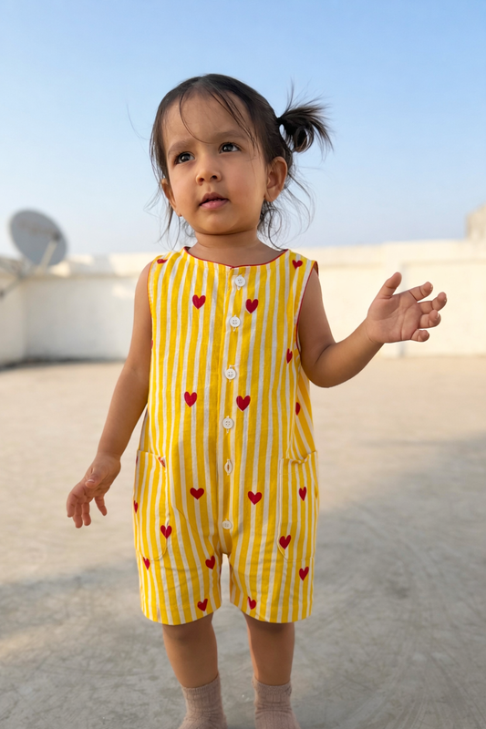 Yellow Striped Romper