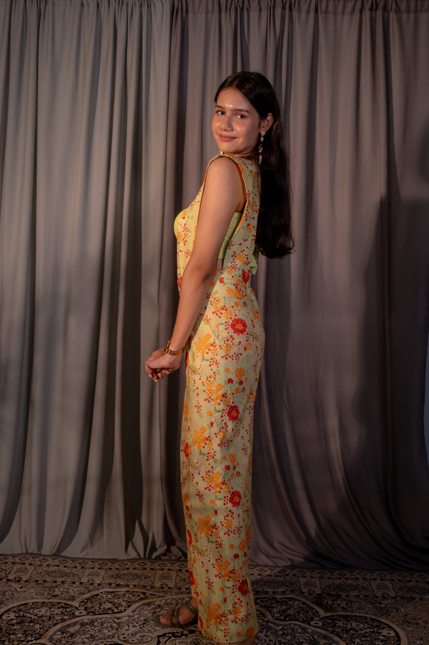 Green Floral Jumpsuit