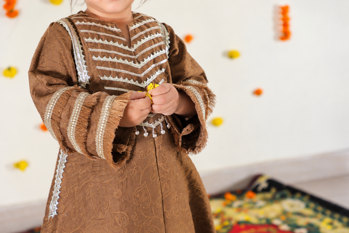Brown Kurta Bandana Twinning set