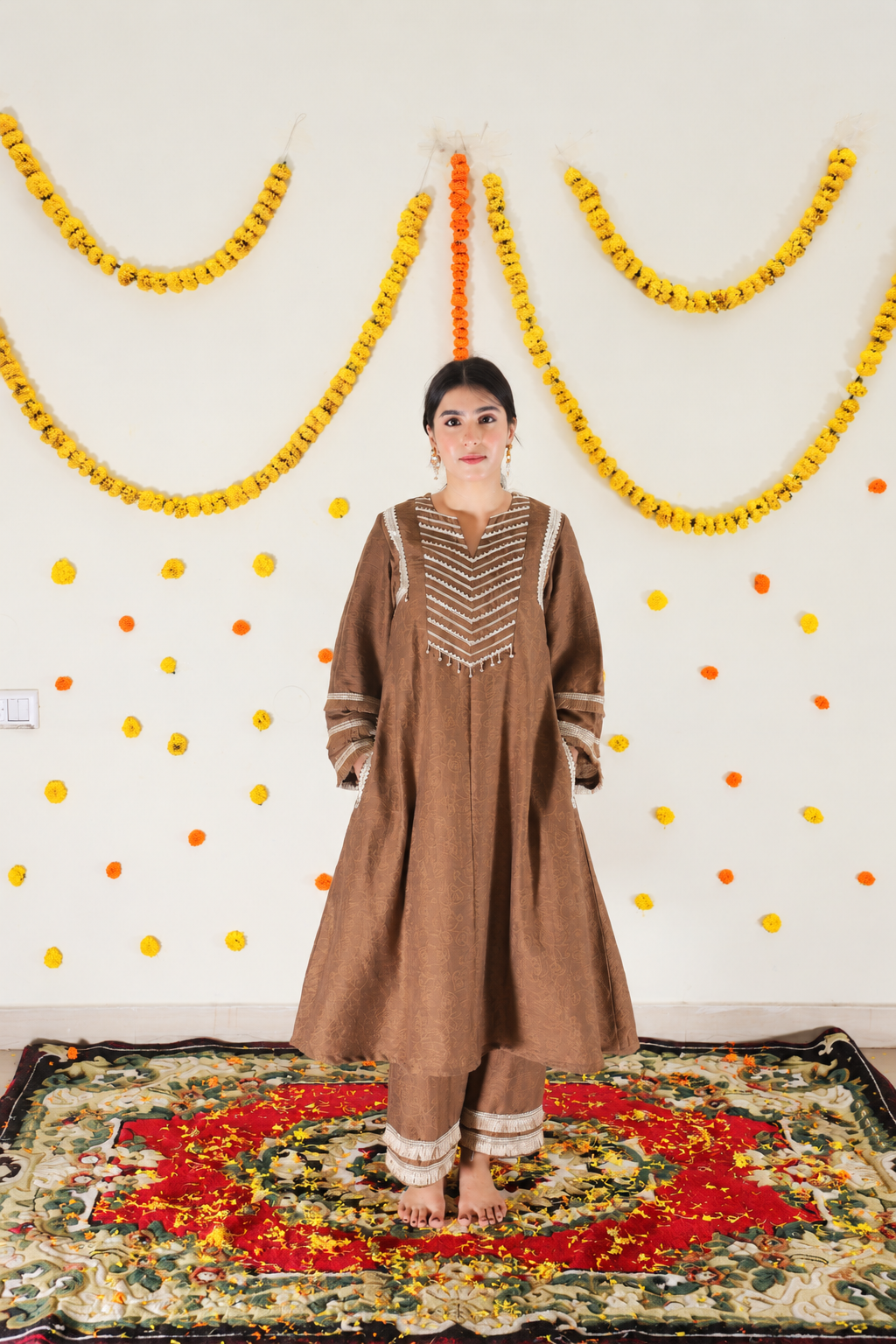 Brown Pakistani Kurta set