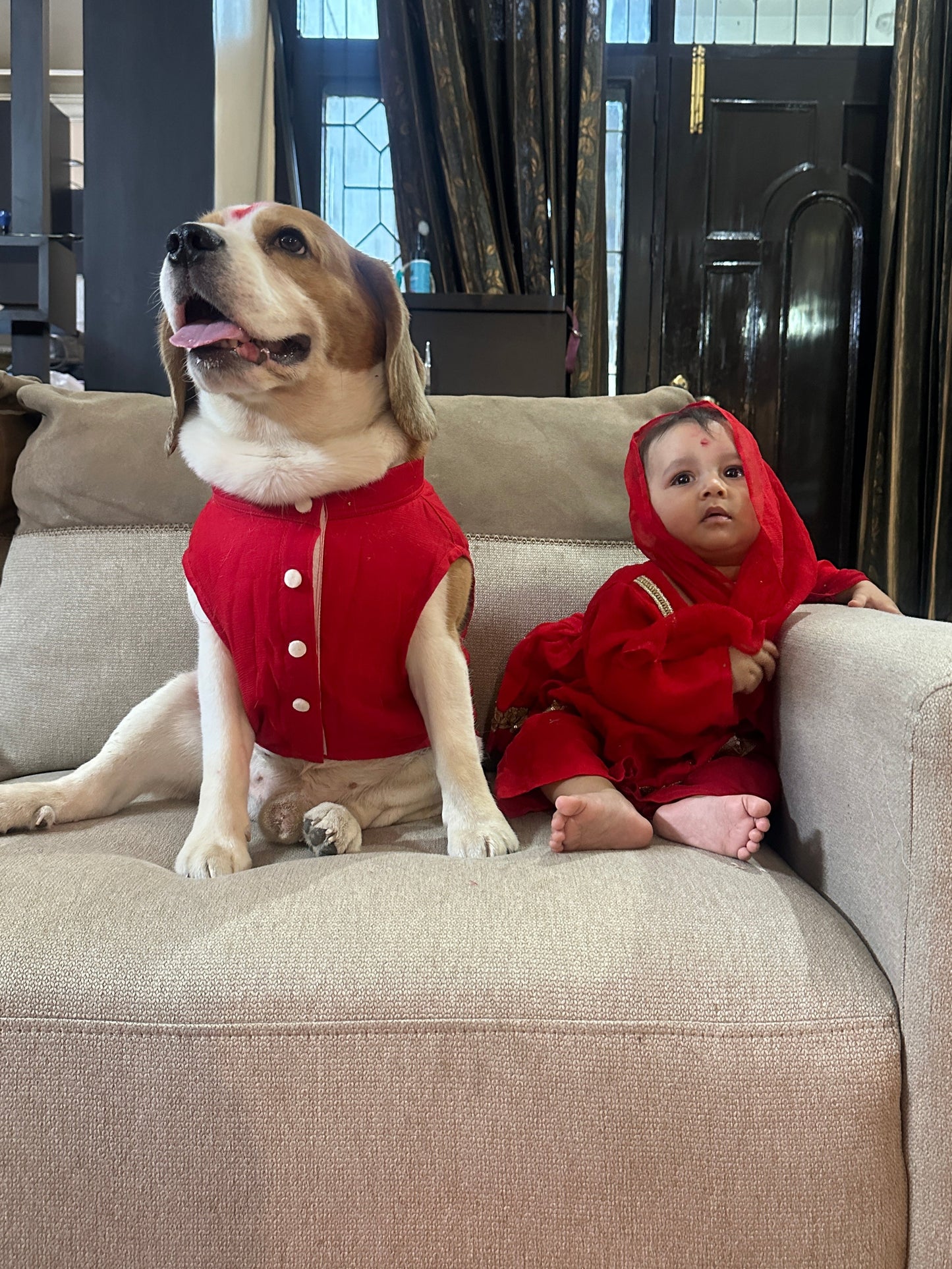 Red Kurta Twinning set